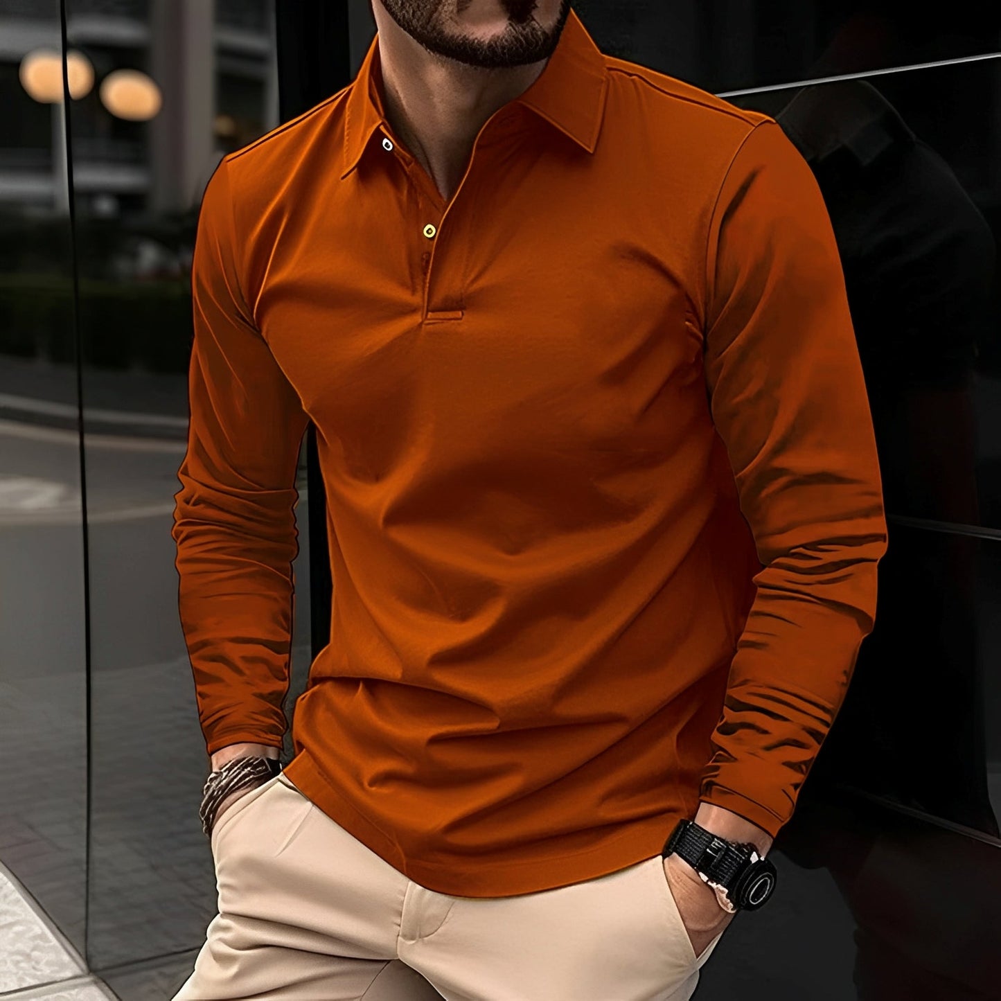 Conner – Herren-Poloshirt mit langen Ärmeln – Komfortabel & lässig