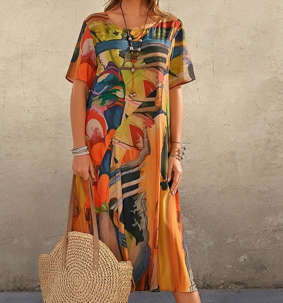 Alexa - Stilvolles Damenkleid mit Muster und lockerer Form