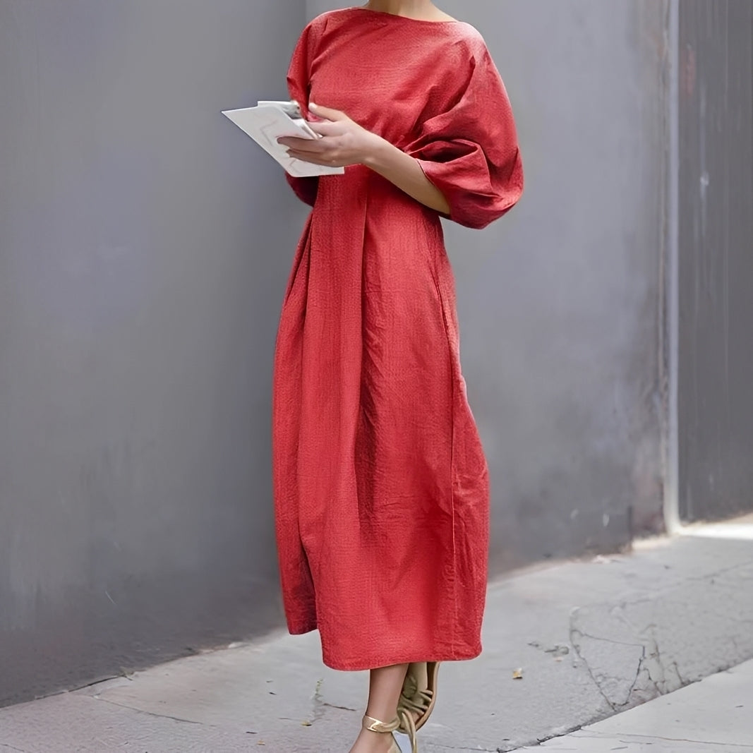 Mariam - Midikleid für den Alltag mit Falten