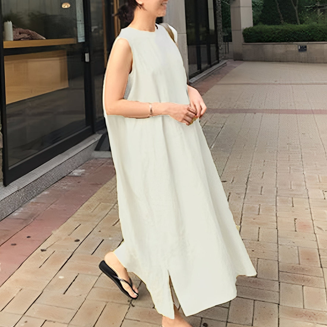 Carly - Luftiges, ärmelloses Damen-Plisseekleid