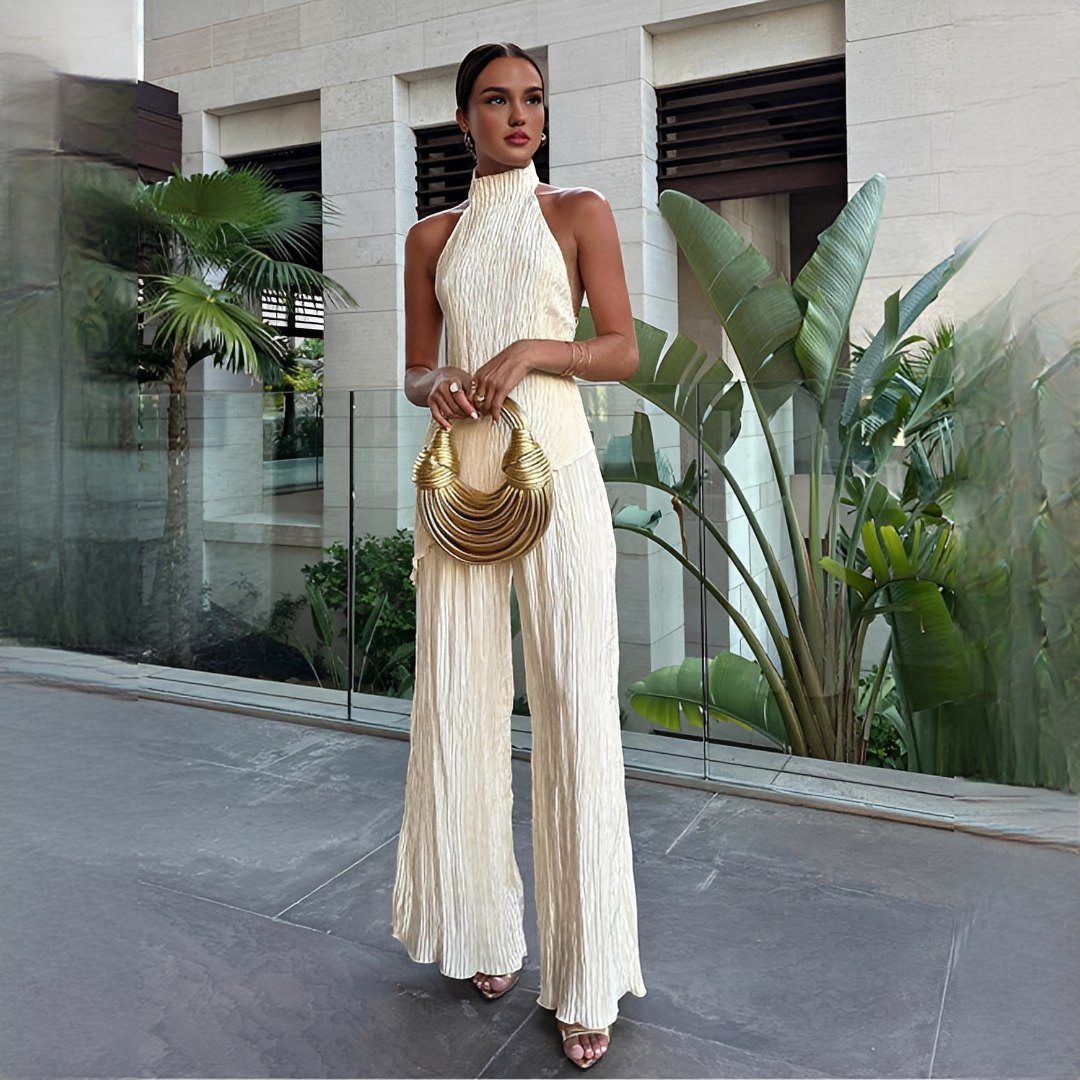 Elvissa - Elegantes Top und Hose mit weitem Bein Set