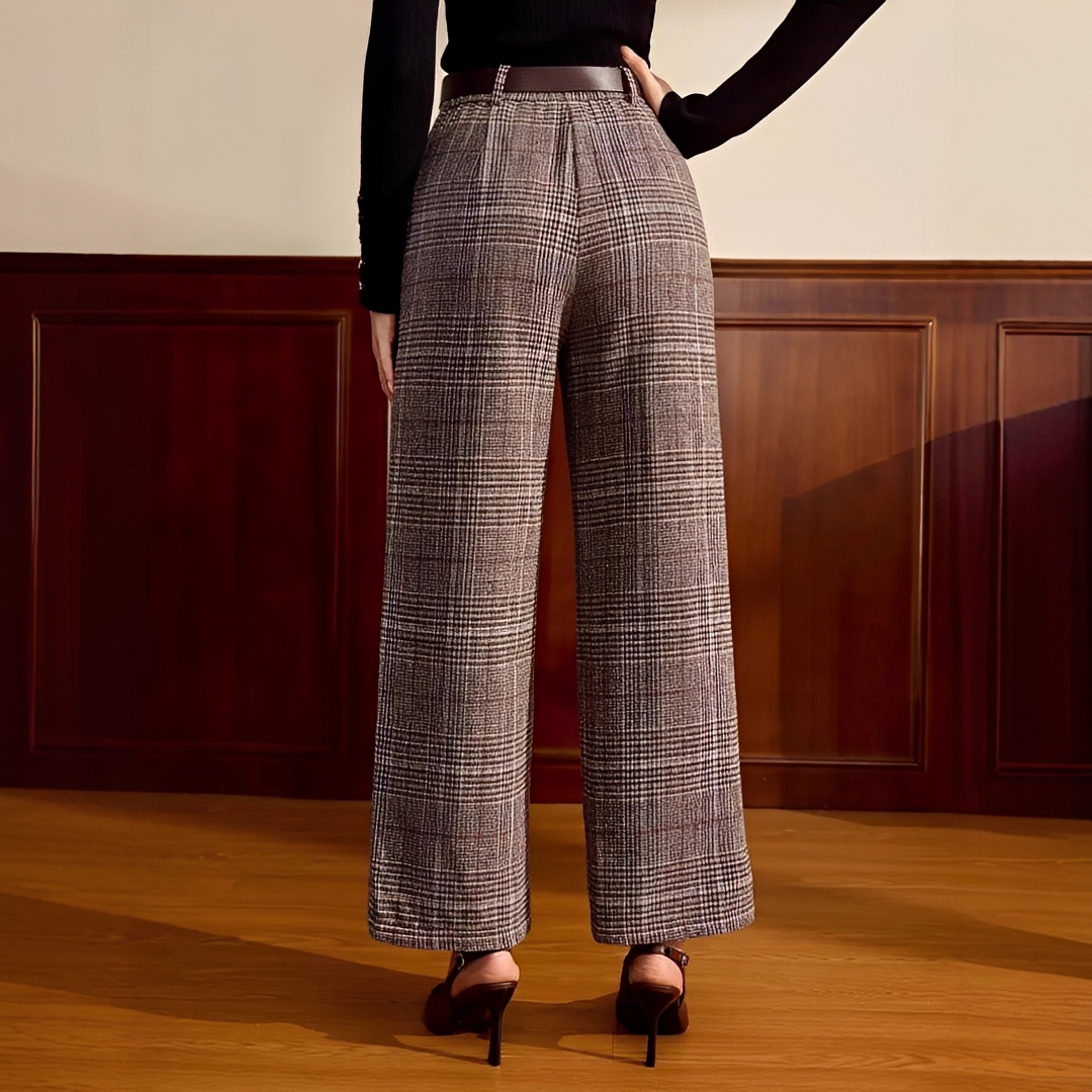 Christabel - Karierte hoch taillierte Hose