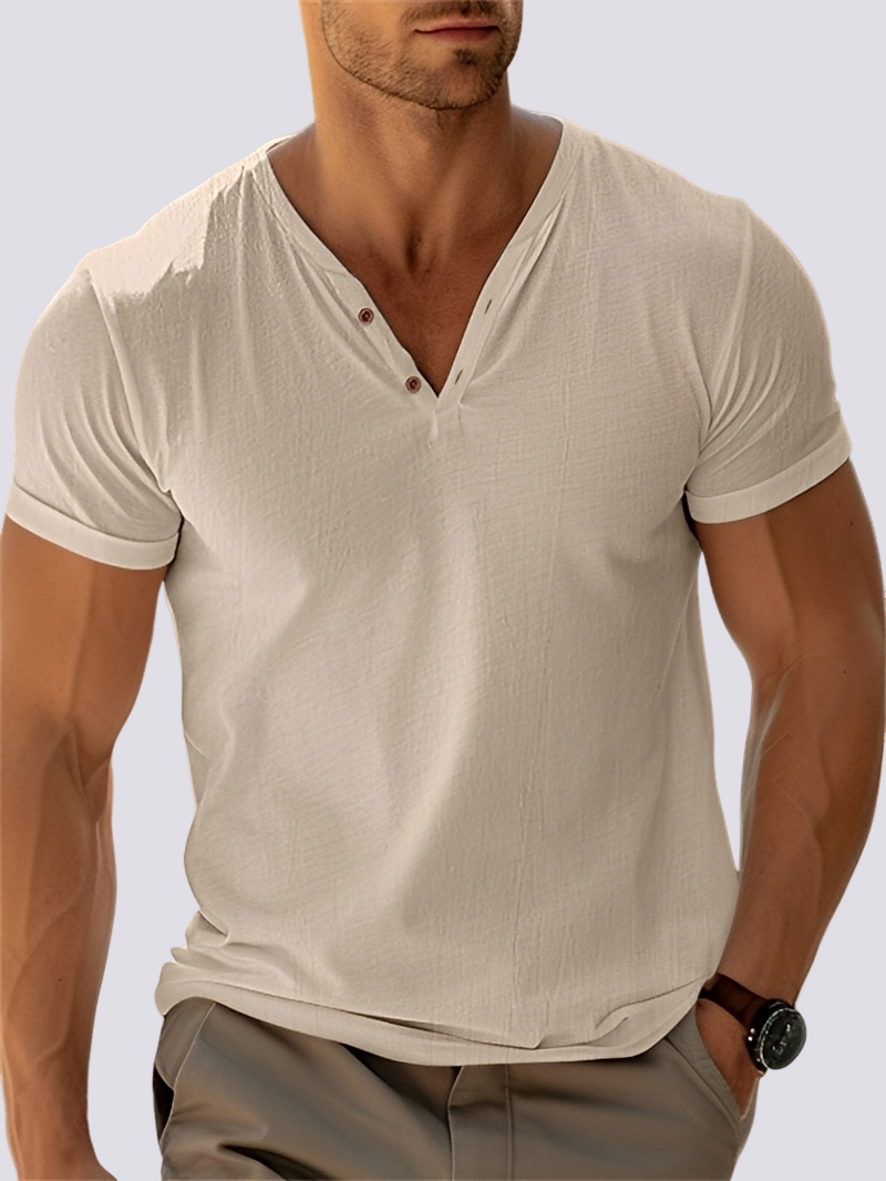 Oliver - Herren-Retro-Shirt mit V-Ausschnitt