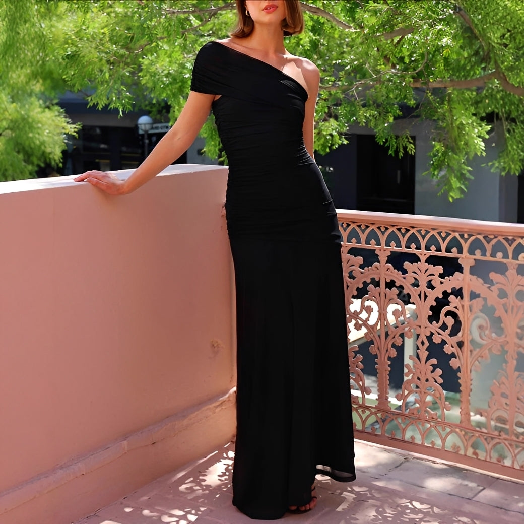 Marga - Stilvolles, schulterfreies Maxikleid