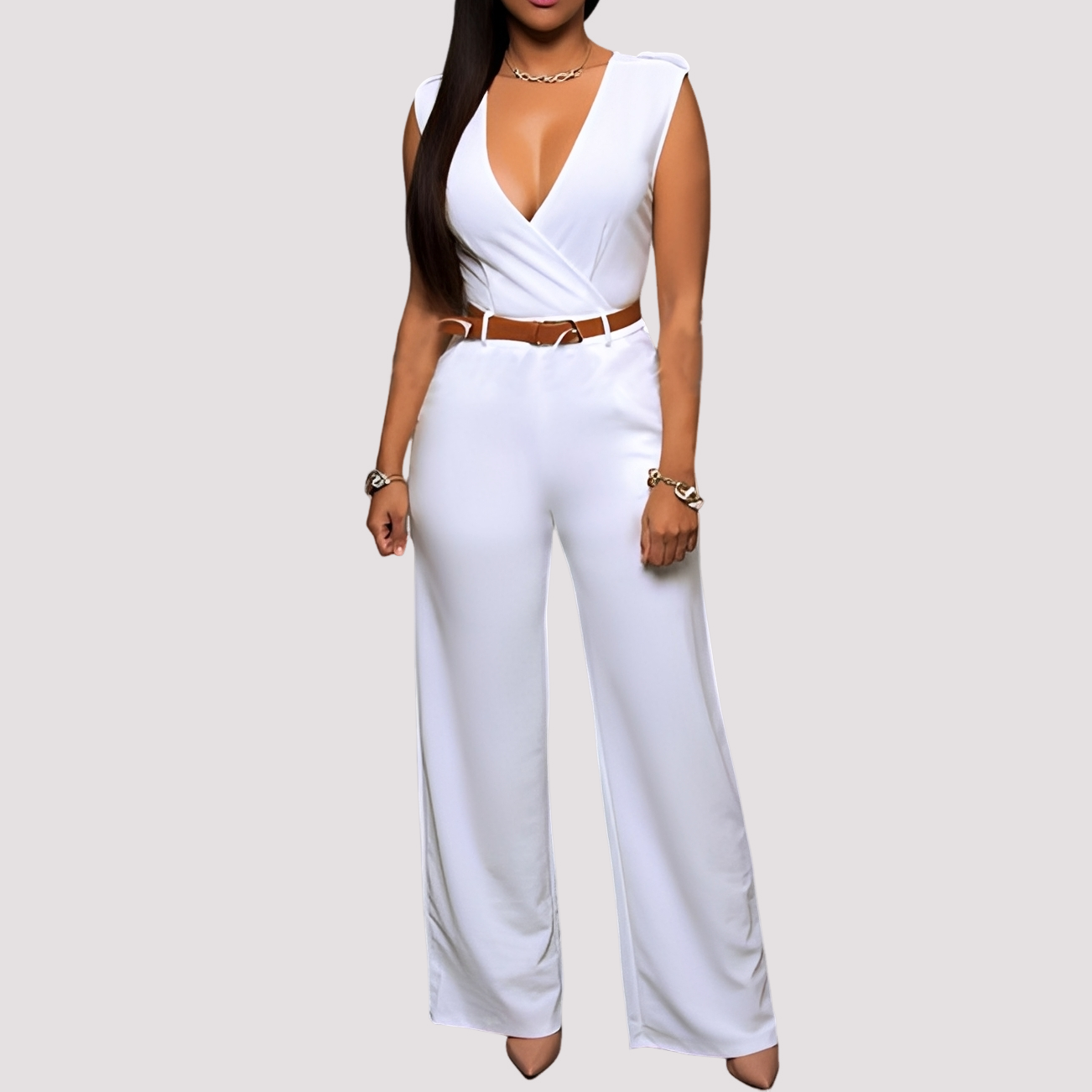 Esther - Stilvoller Damen-Jumpsuit mit Gürtel