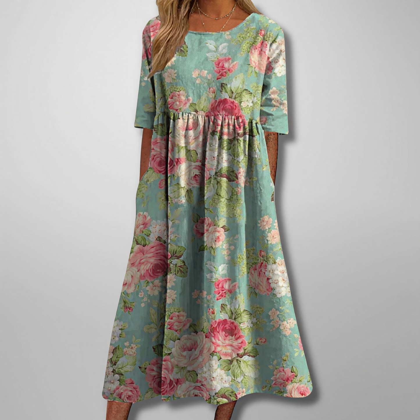 Gail – Florales Damen Maxikleid