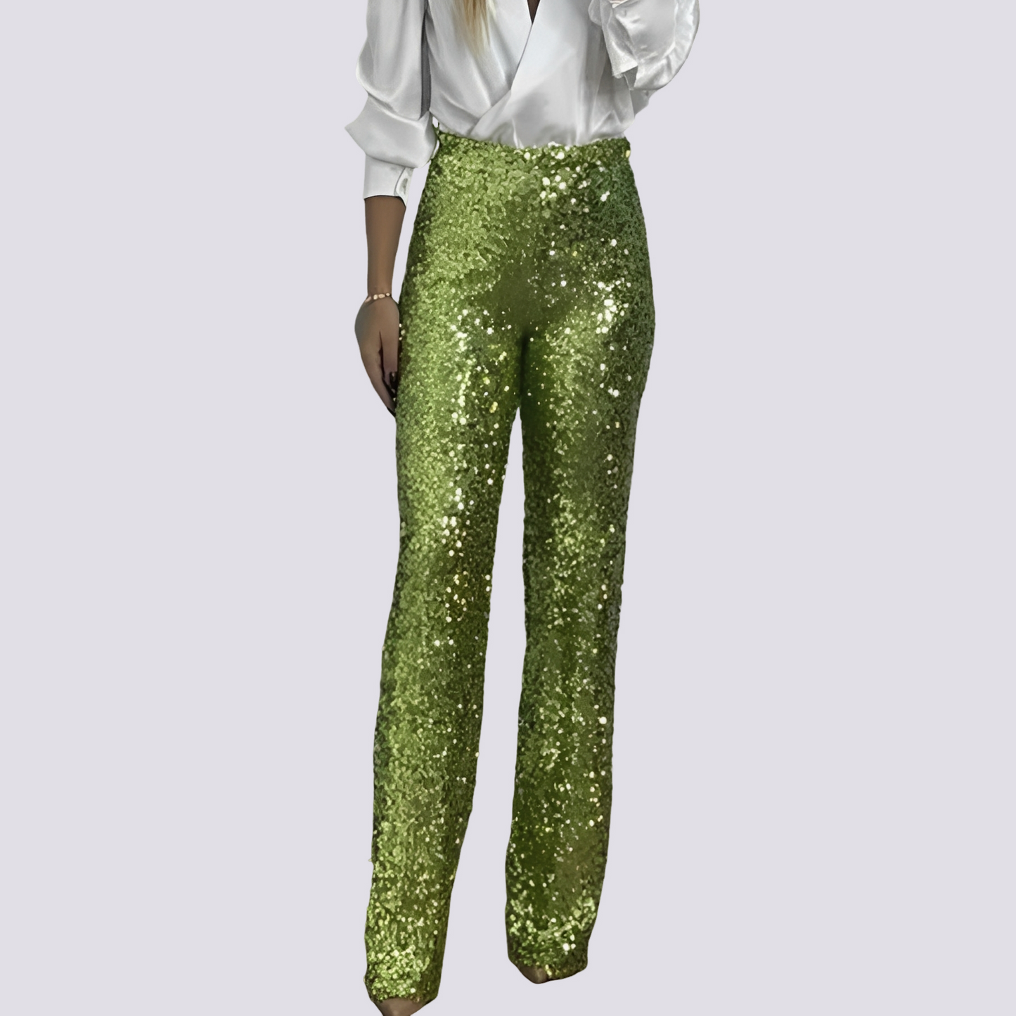 Mandy - High-Waist-Paillettenhosen