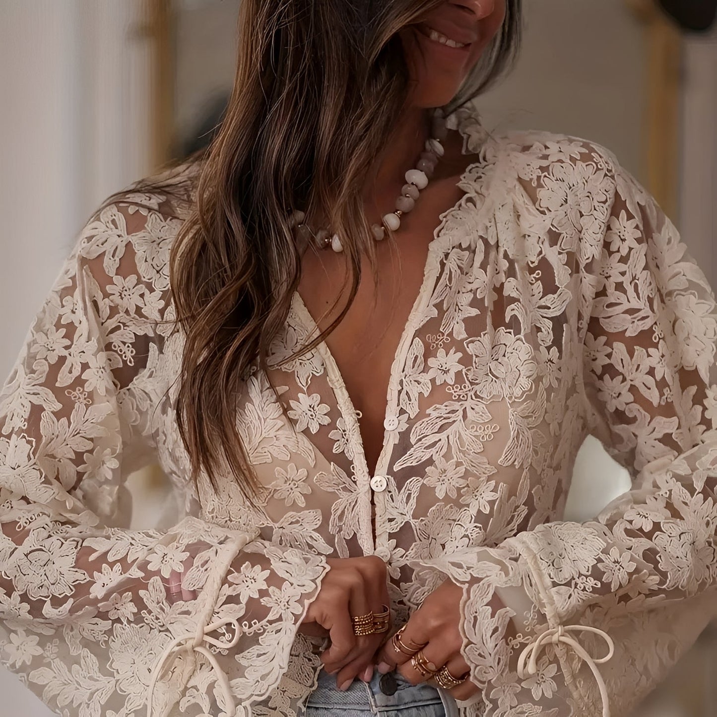Alexia - Stilvolle Bluse mit Blumen-Details