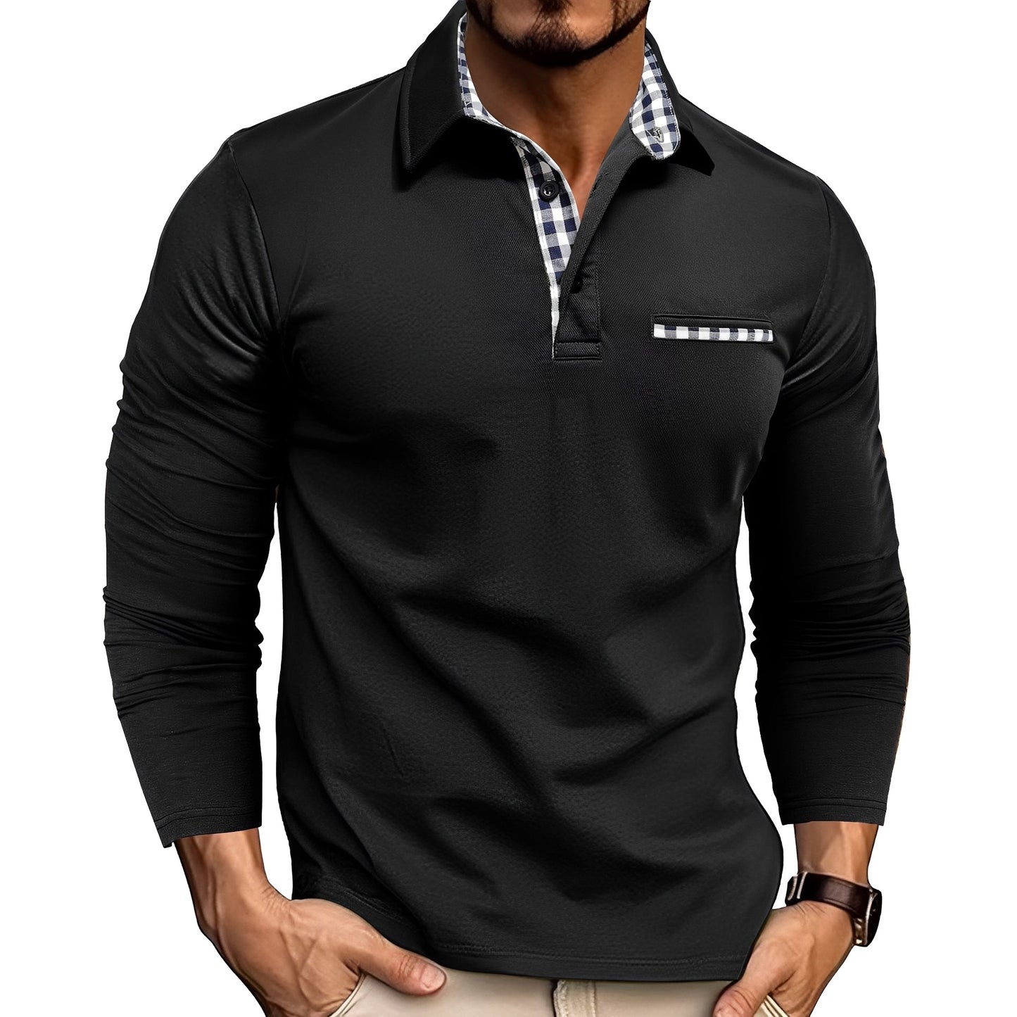 Gerald - Stilvolles Langarm-Poloshirt für Herren