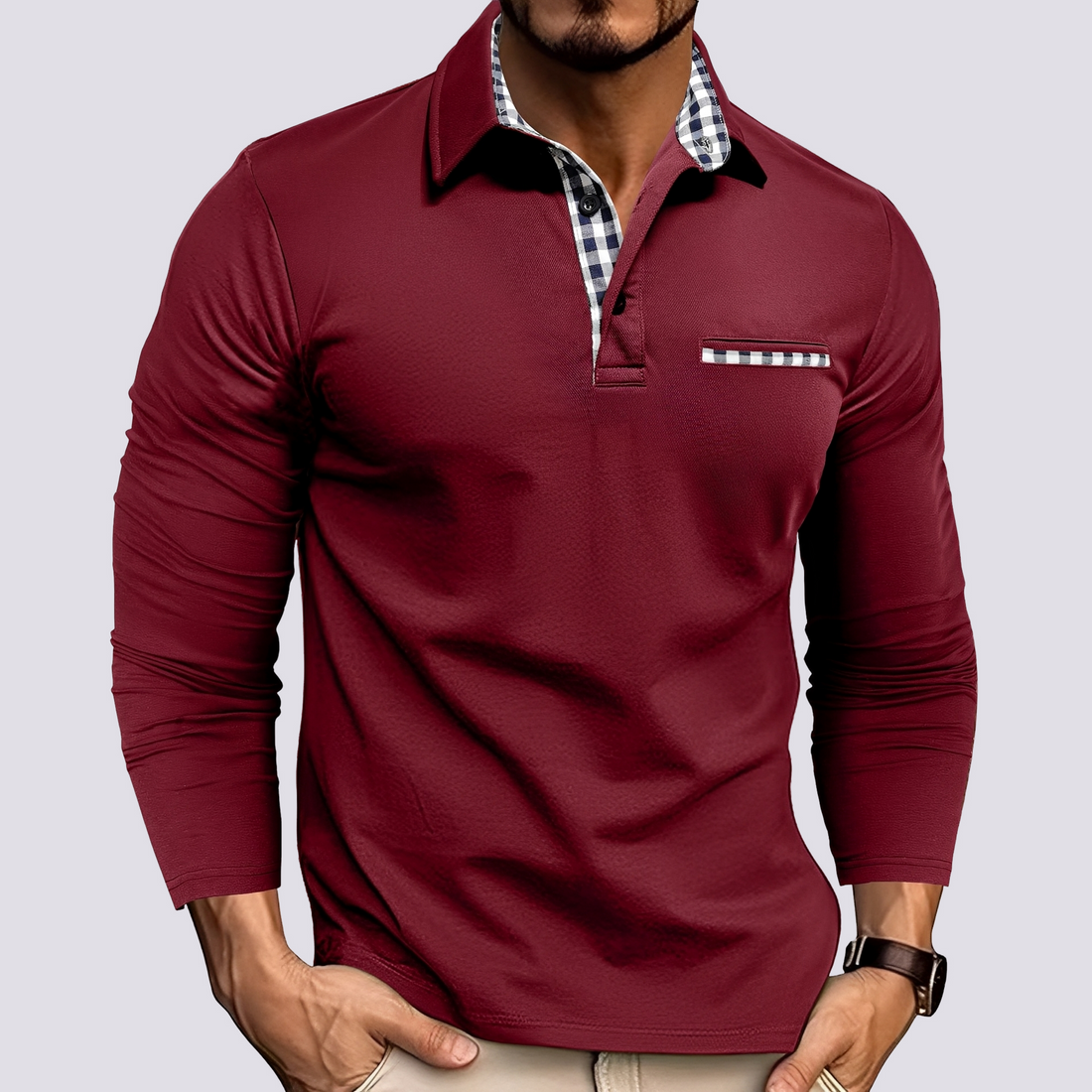 Mark – Poloshirt für Männer – Legeres Langarmshirt