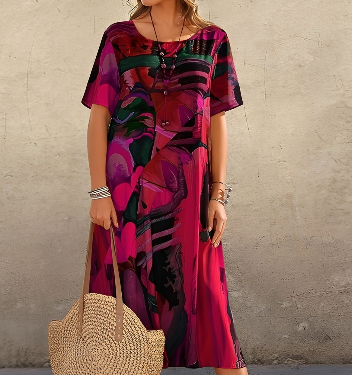 Theresa - Lässig geschnittenes, gemustertes Damenkleid