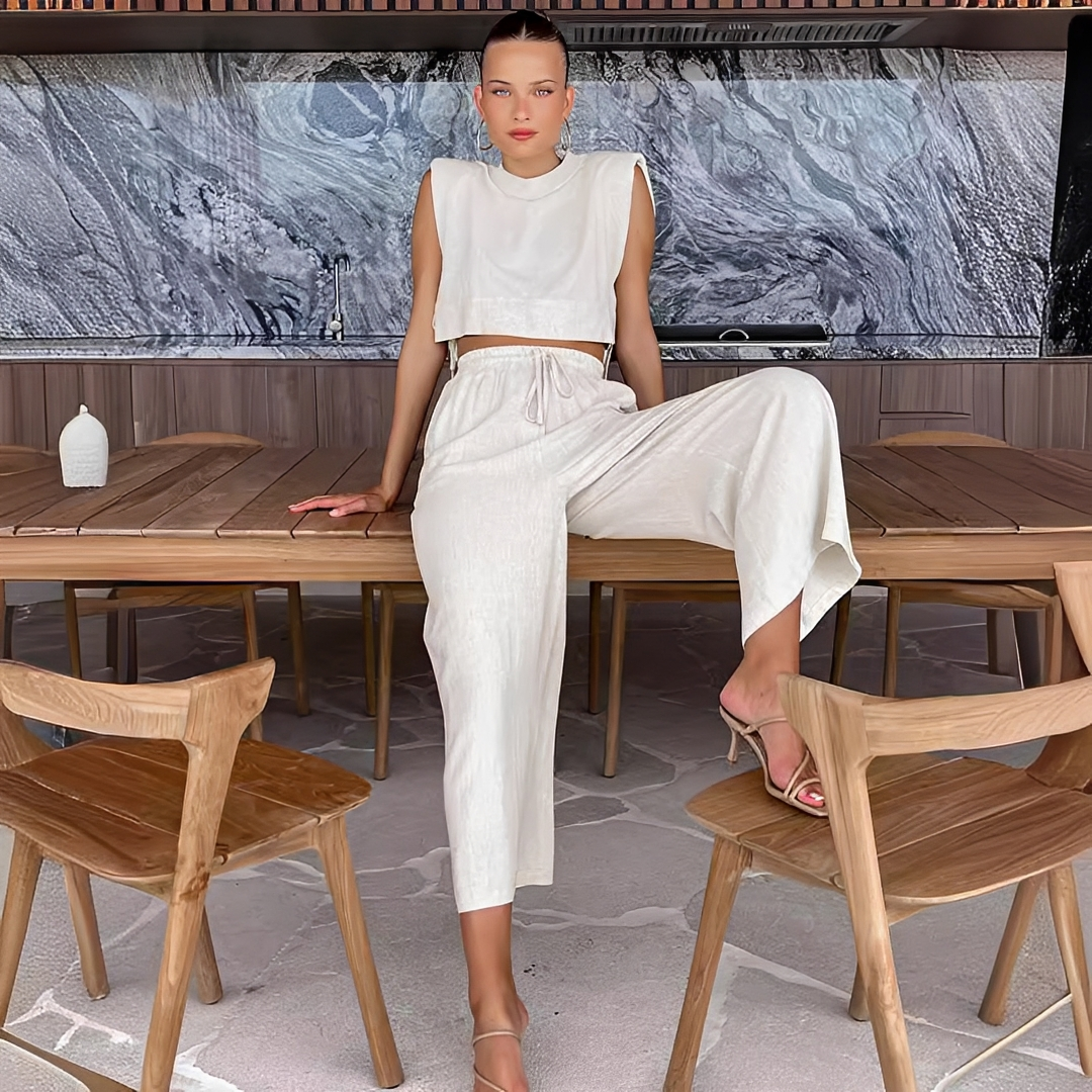 Meavel - Modische weite Hosen und Top Set