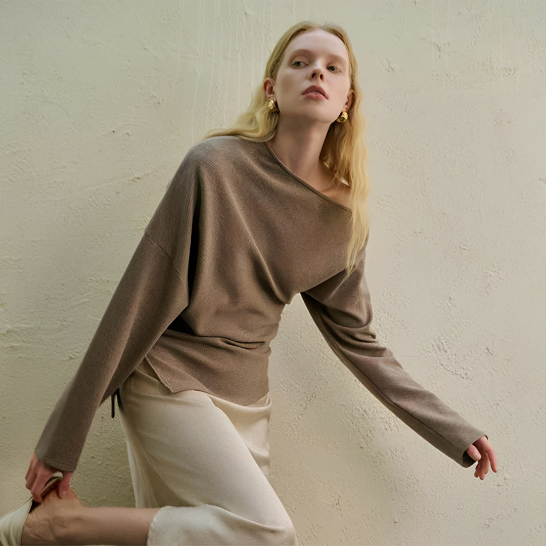 Gellie - Modisches asymmetrisches Hals-Top