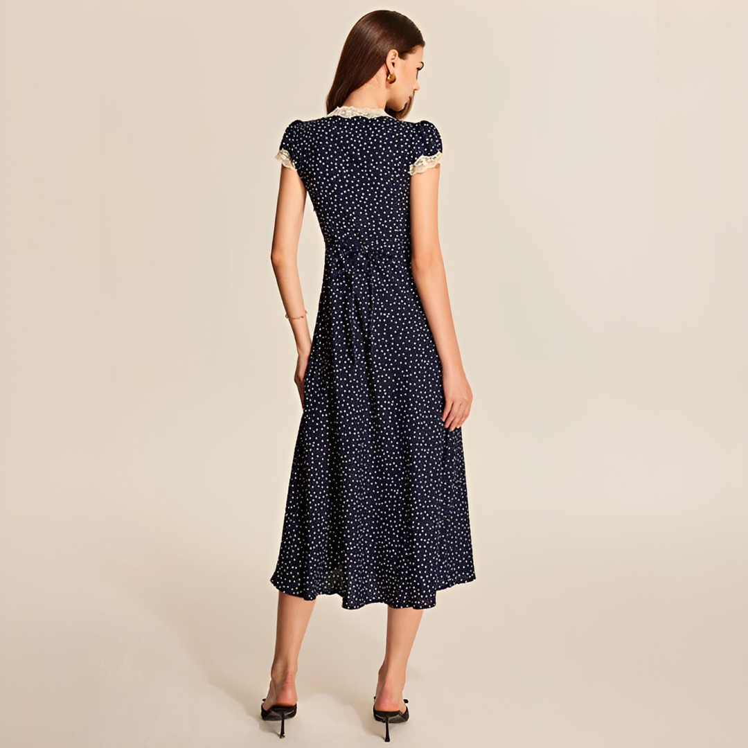 Janette - Trendiges Spitzenbesatz-Kleid