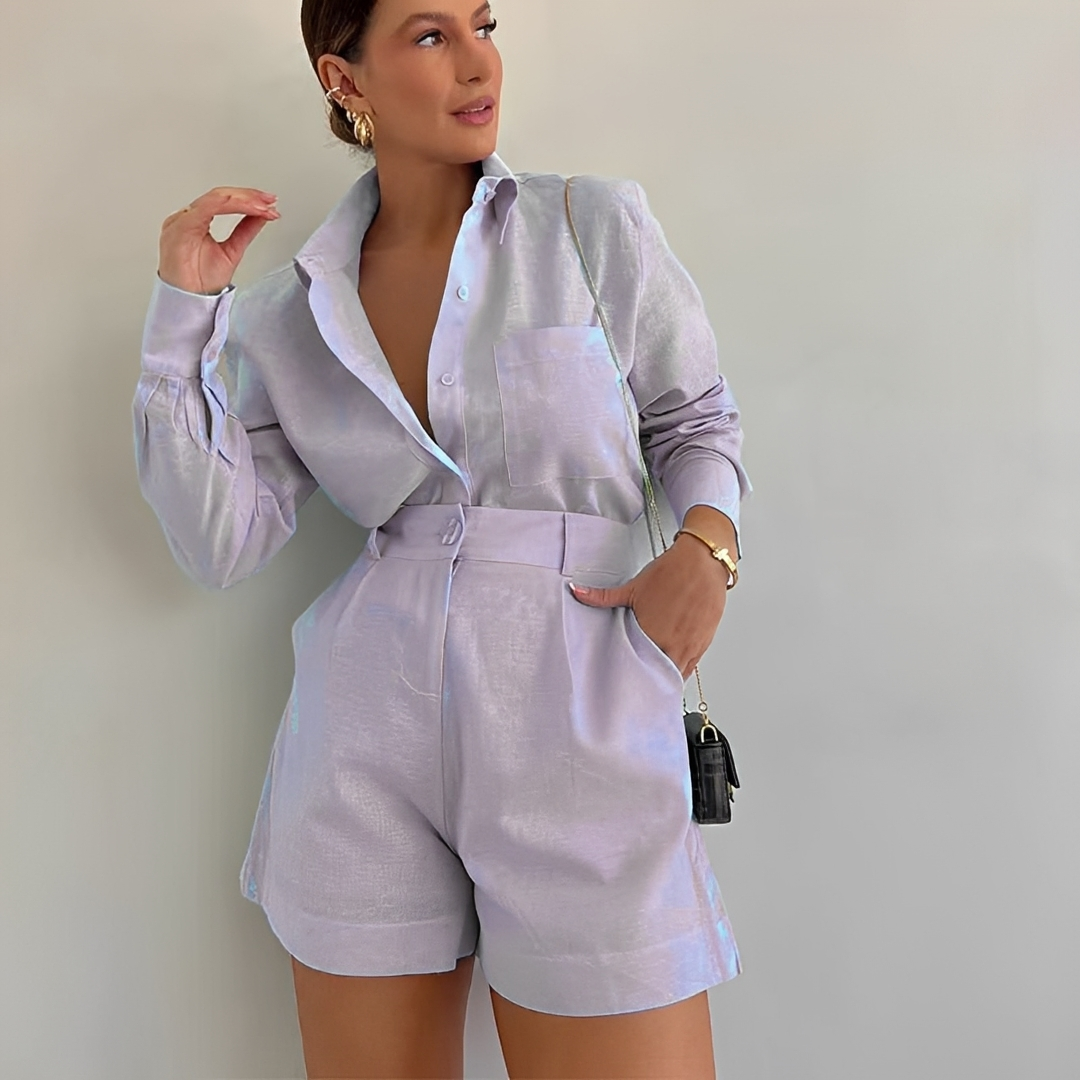 Yasin - Langarm-Loses Shorts-Set