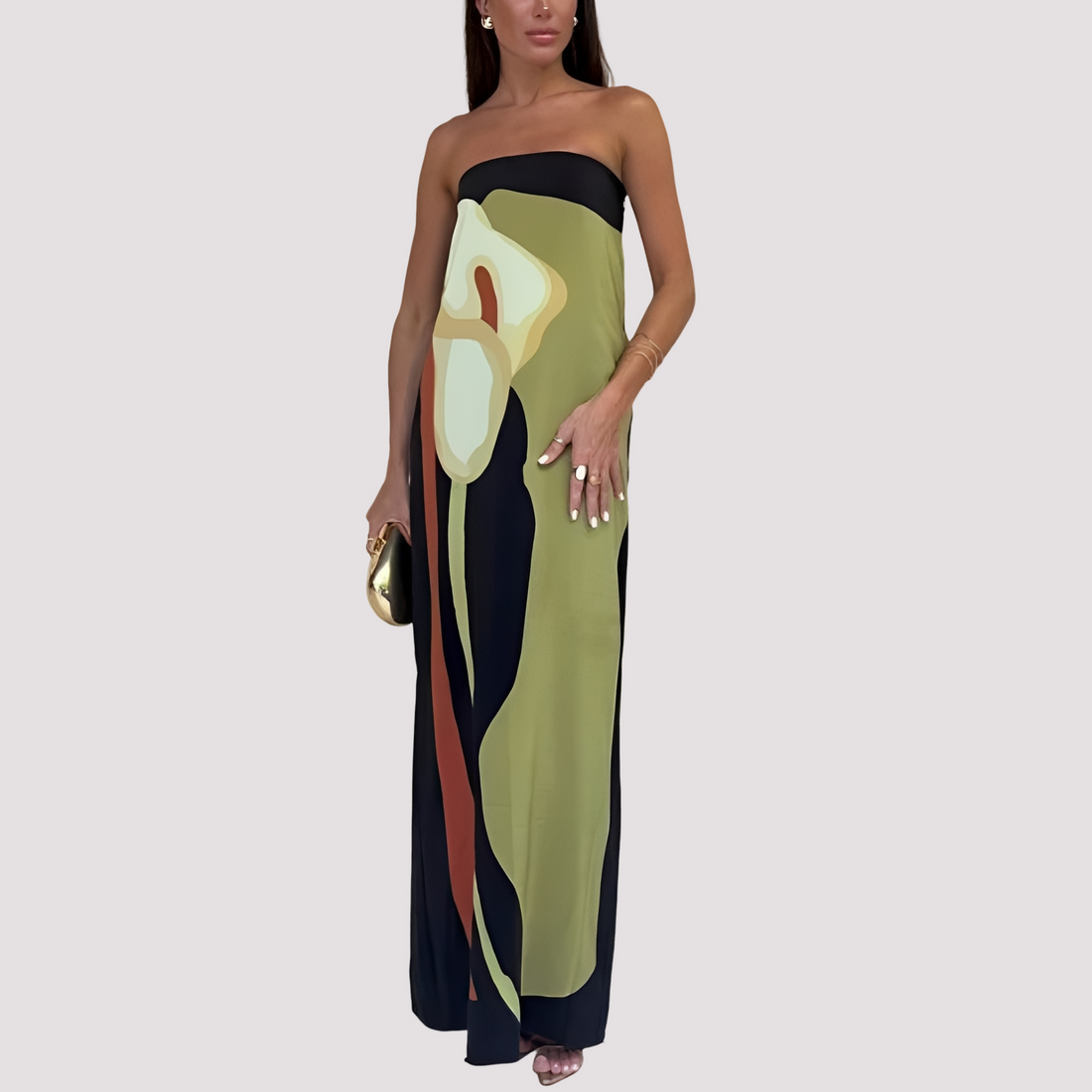 Samara - Elegantes schulterfreies langes Kleid