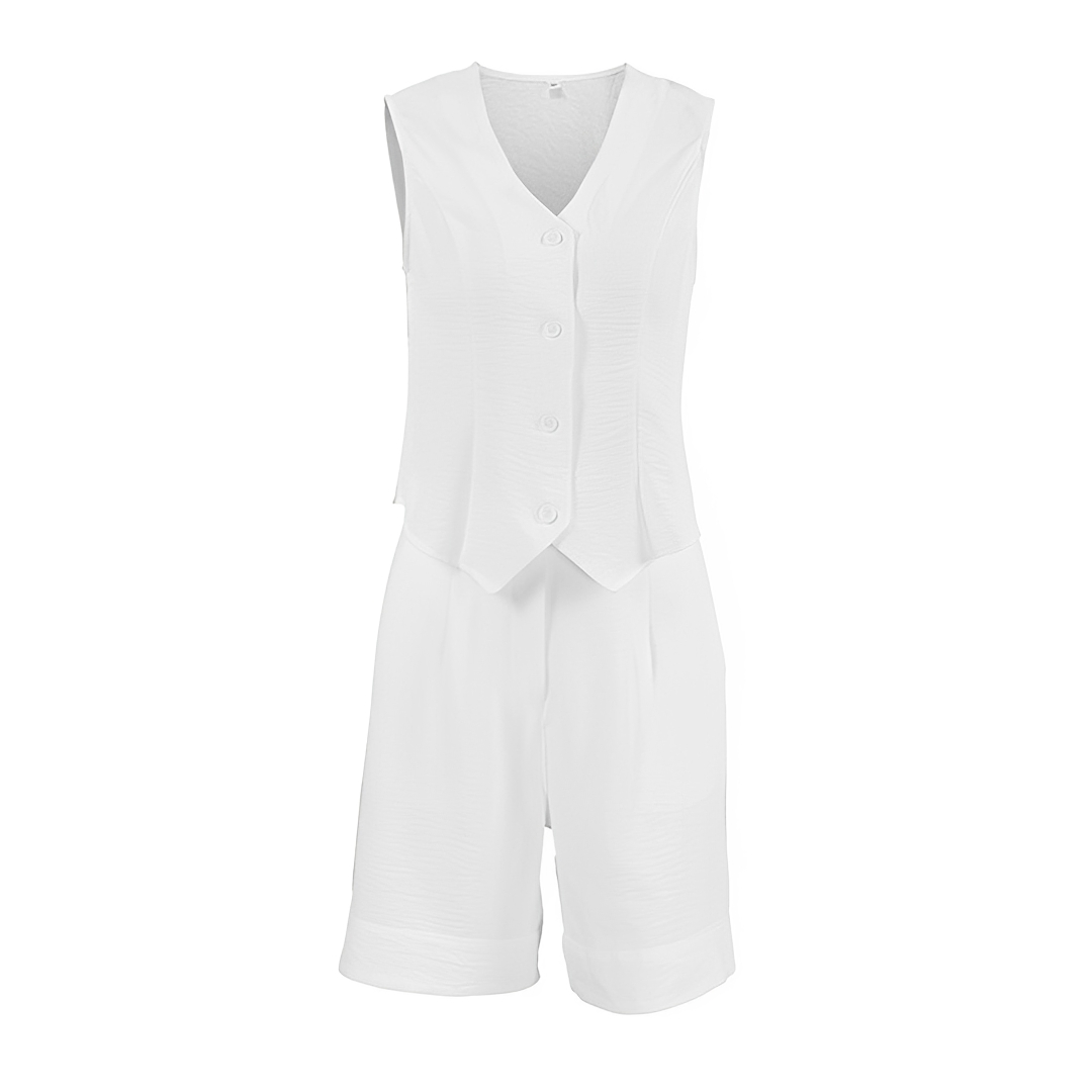 Ruth - Müheloses ärmelloses Weste-Short-Set