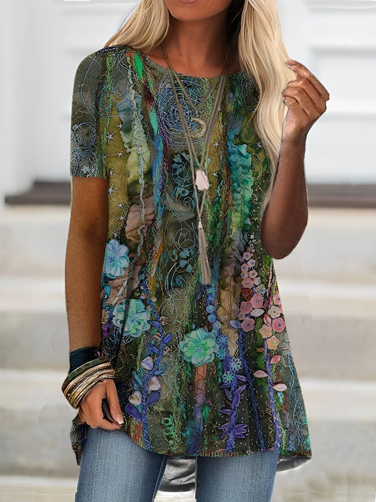 Rita - Elegante Damenbluse mit kurzen Ärmeln