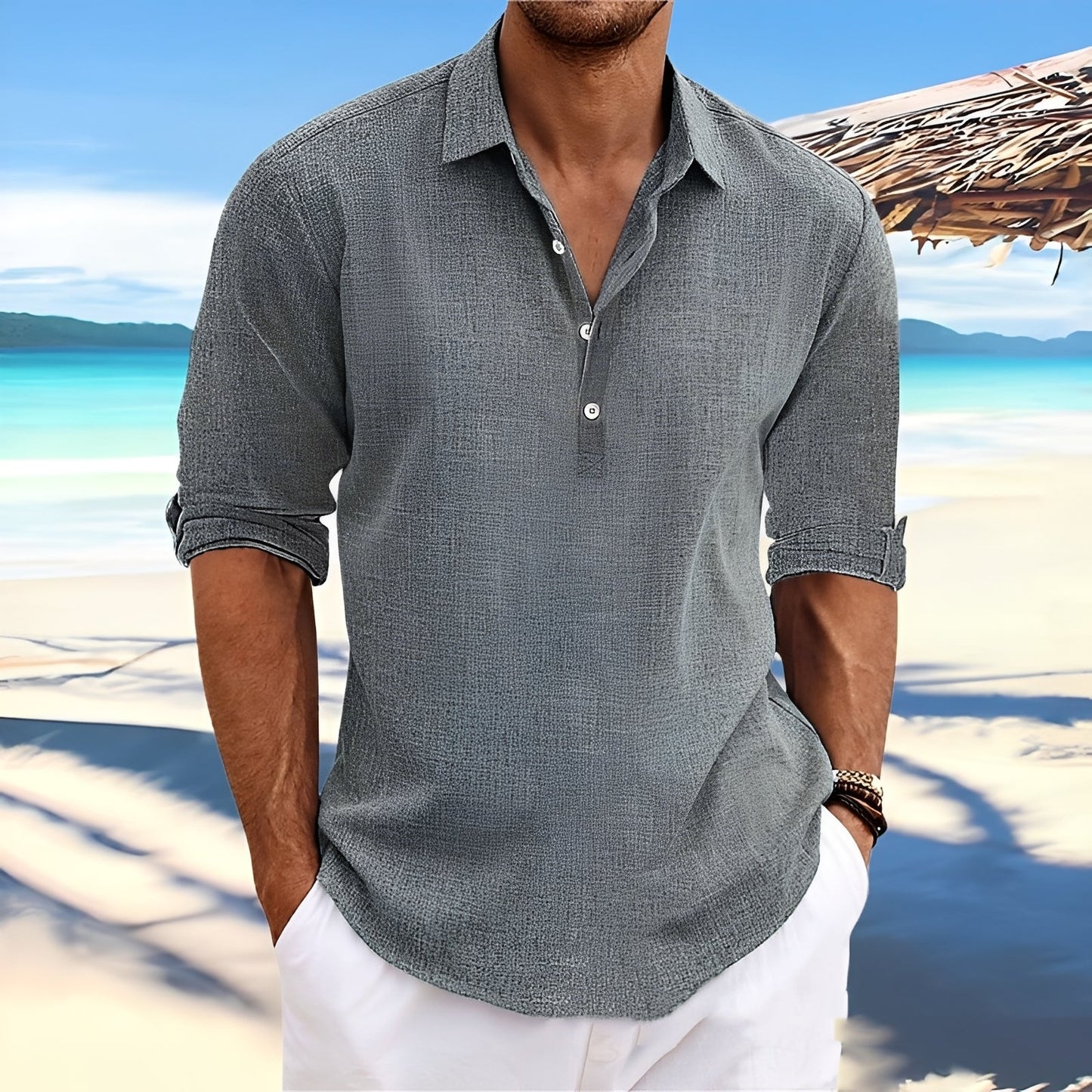 Ricky – Herren-Langarmhemd – ideal für entspannte, warme Tage
