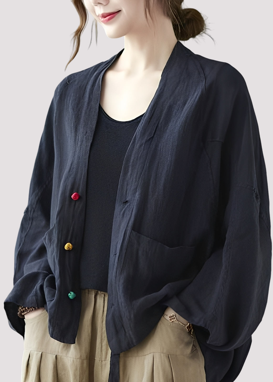 Tilly - Bequemer, weit geschnittener Damen-Cardigan mit Taschen