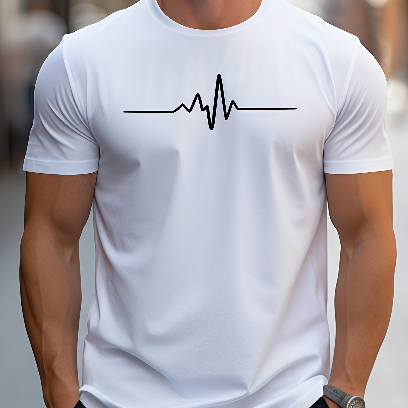 Russell - Eng anliegendes T-Shirt mit Aufdruck für Herren