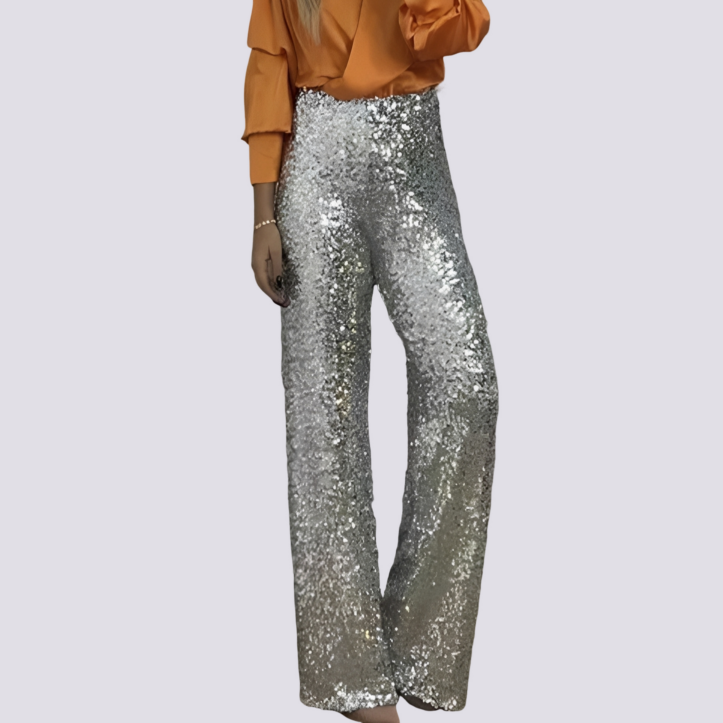 Mandy - High-Waist-Paillettenhosen