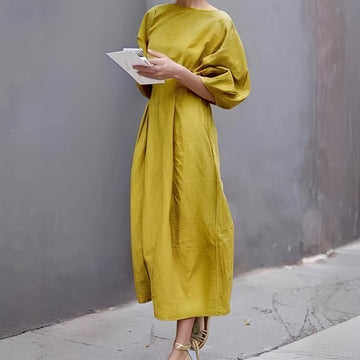Mariam - Midikleid für den Alltag mit Falten