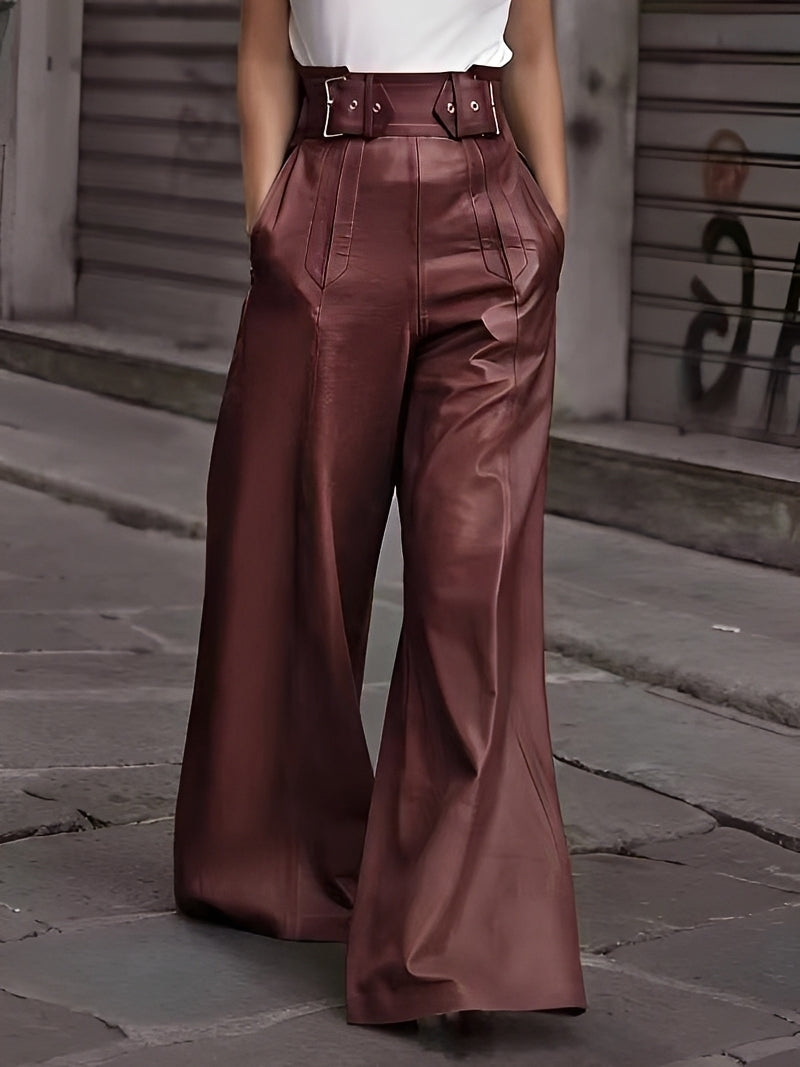 Cathy - Elegante, Hoch Geschnittene Weite Hose