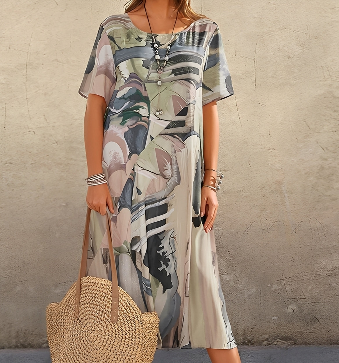 Alexa - Stilvolles Damenkleid mit Muster und lockerer Form
