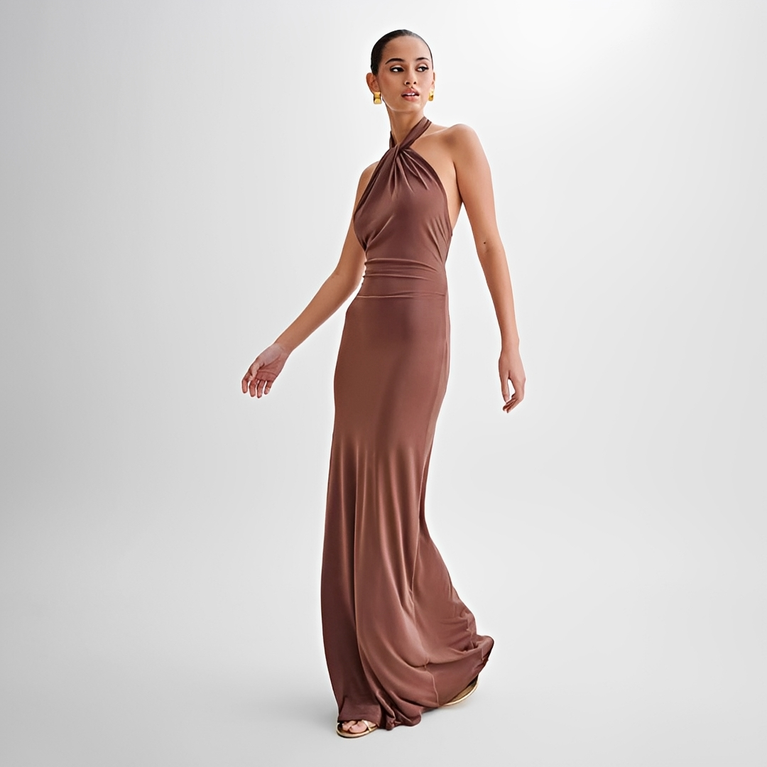 Mabel - Elegantes rückenfreies Maxikleid