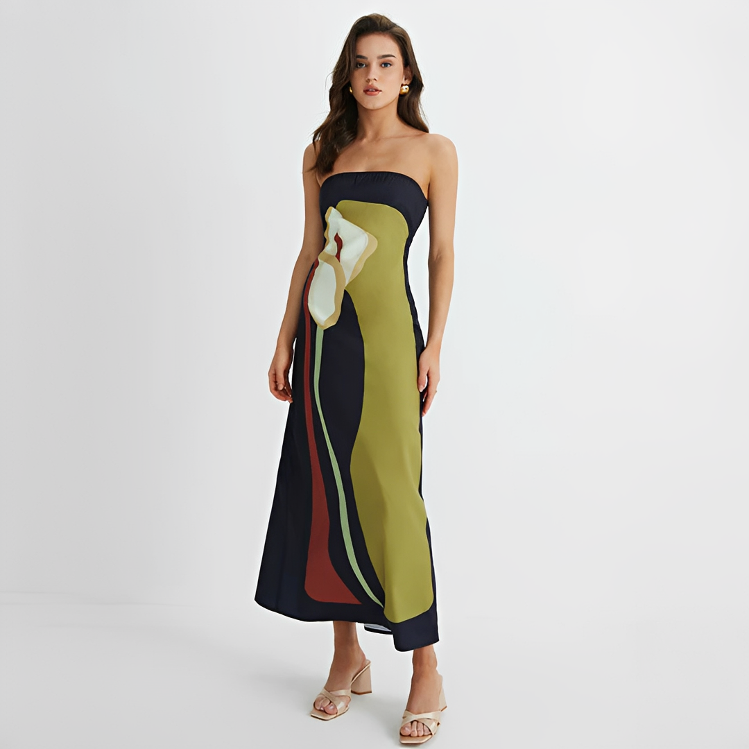 Delaney - Elegantes Kleid mit Blumenmuster und Tube-Top