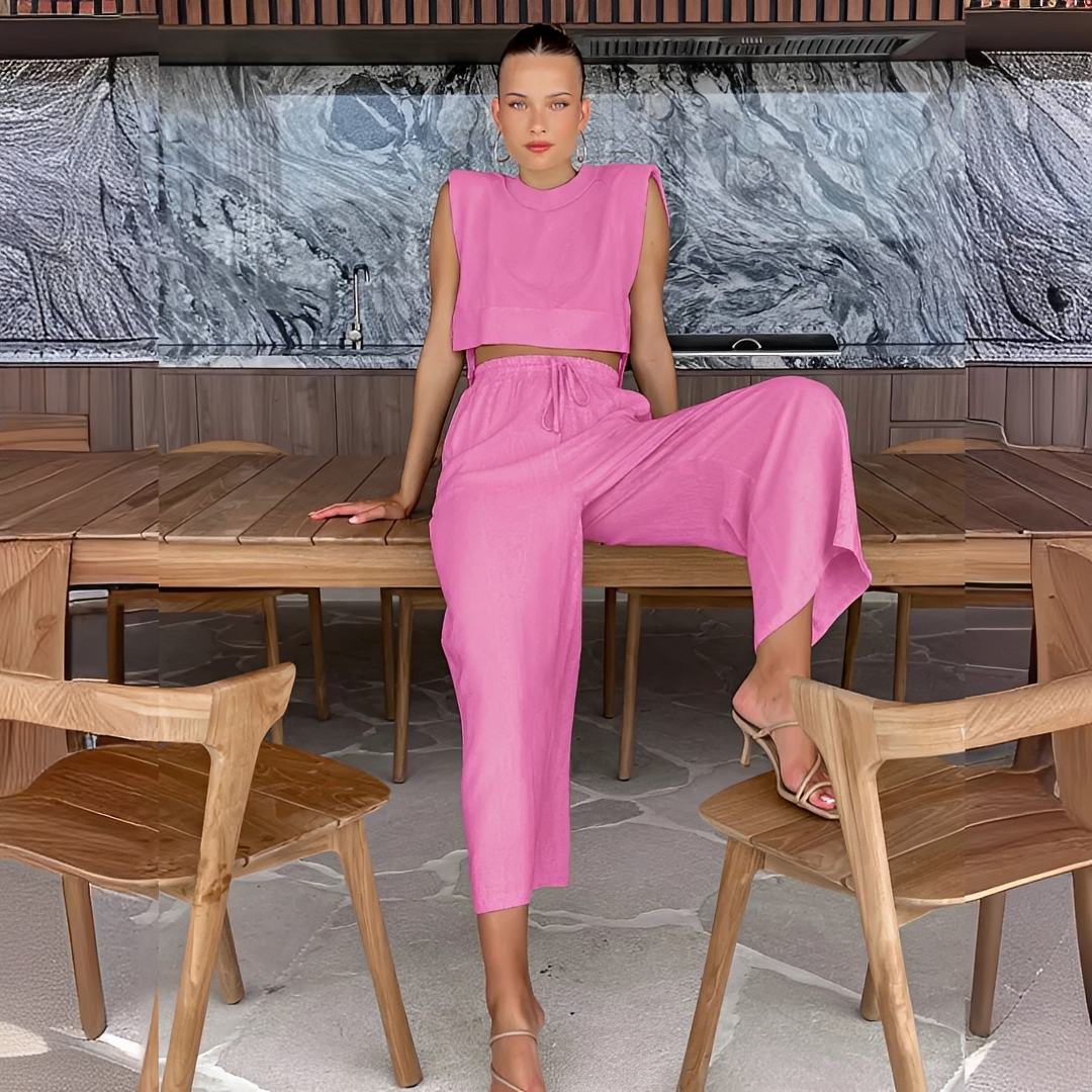 Meavel - Modische weite Hosen und Top Set