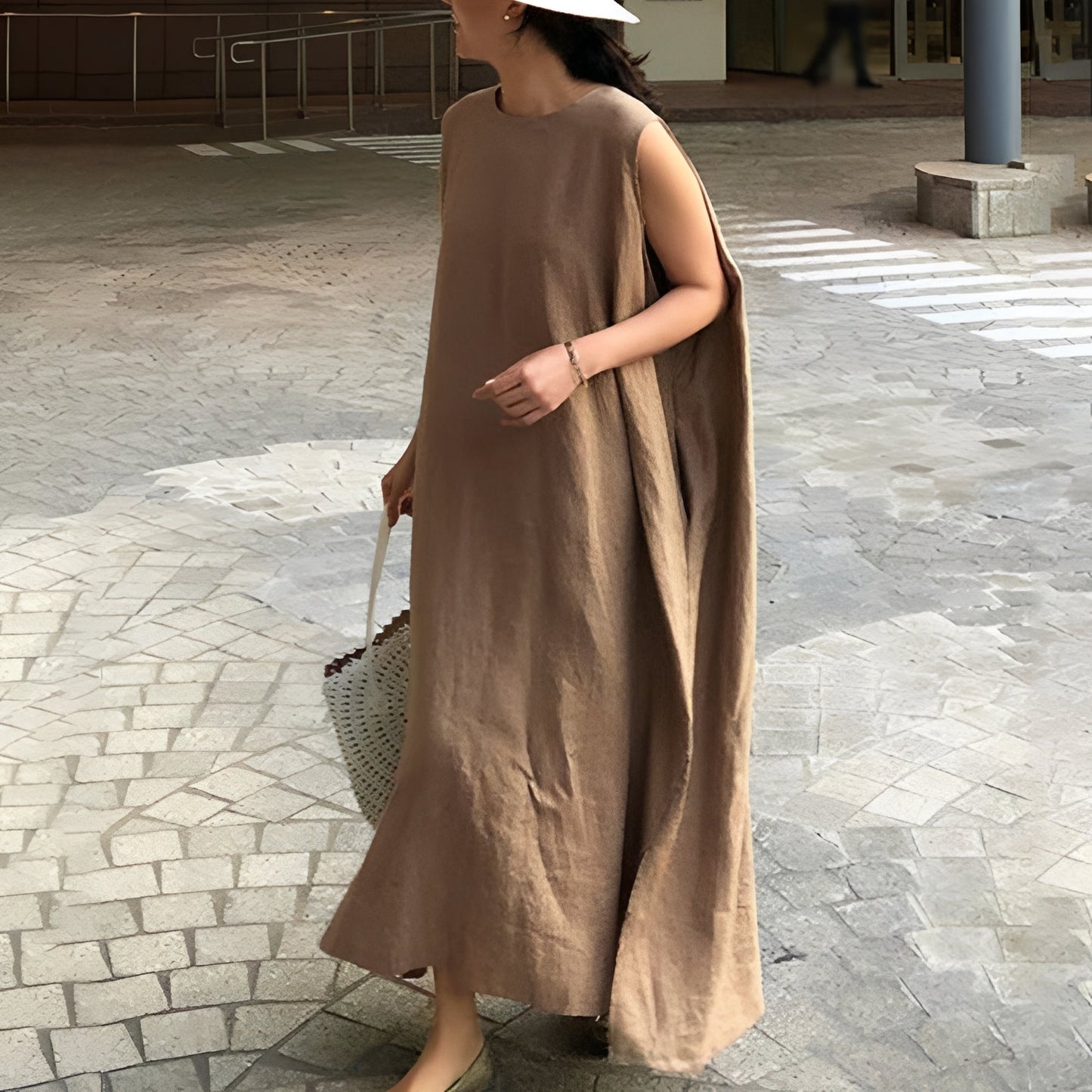 Carly - Luftiges, ärmelloses Damen-Plisseekleid