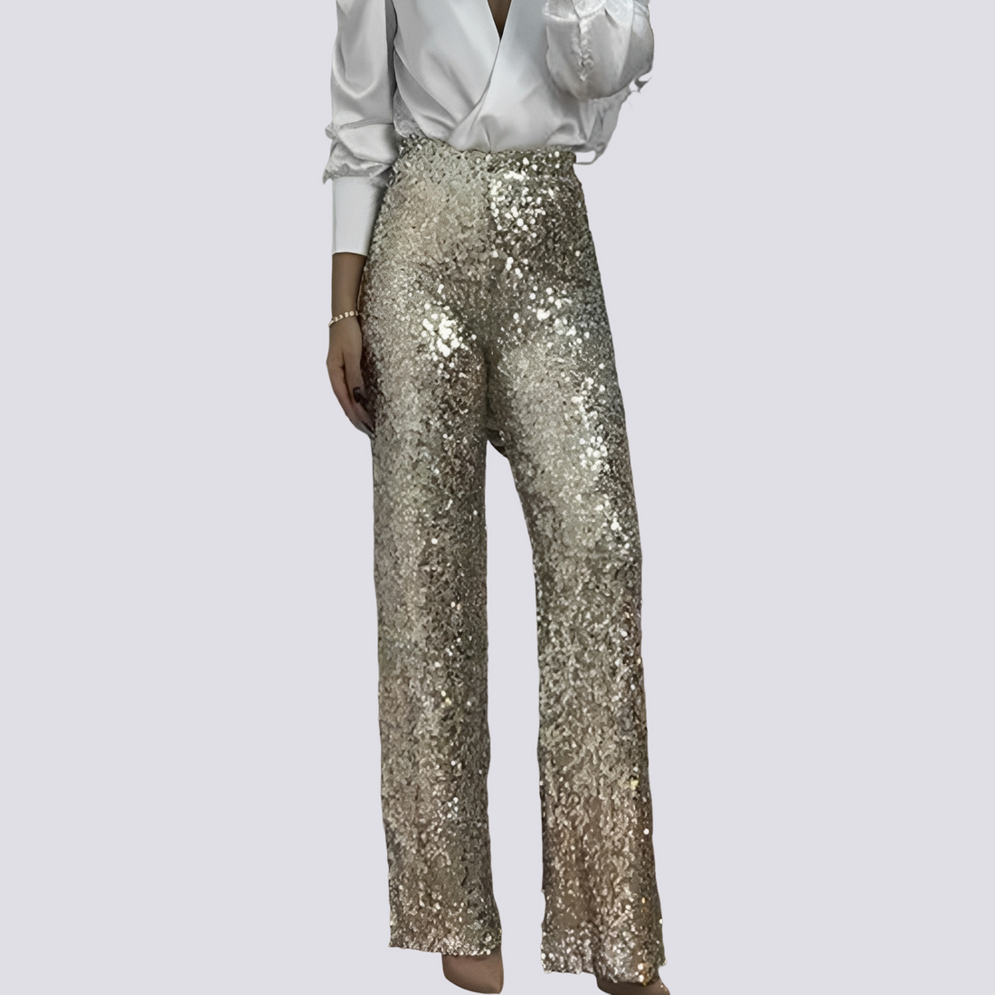 Mandy - High-Waist-Paillettenhosen