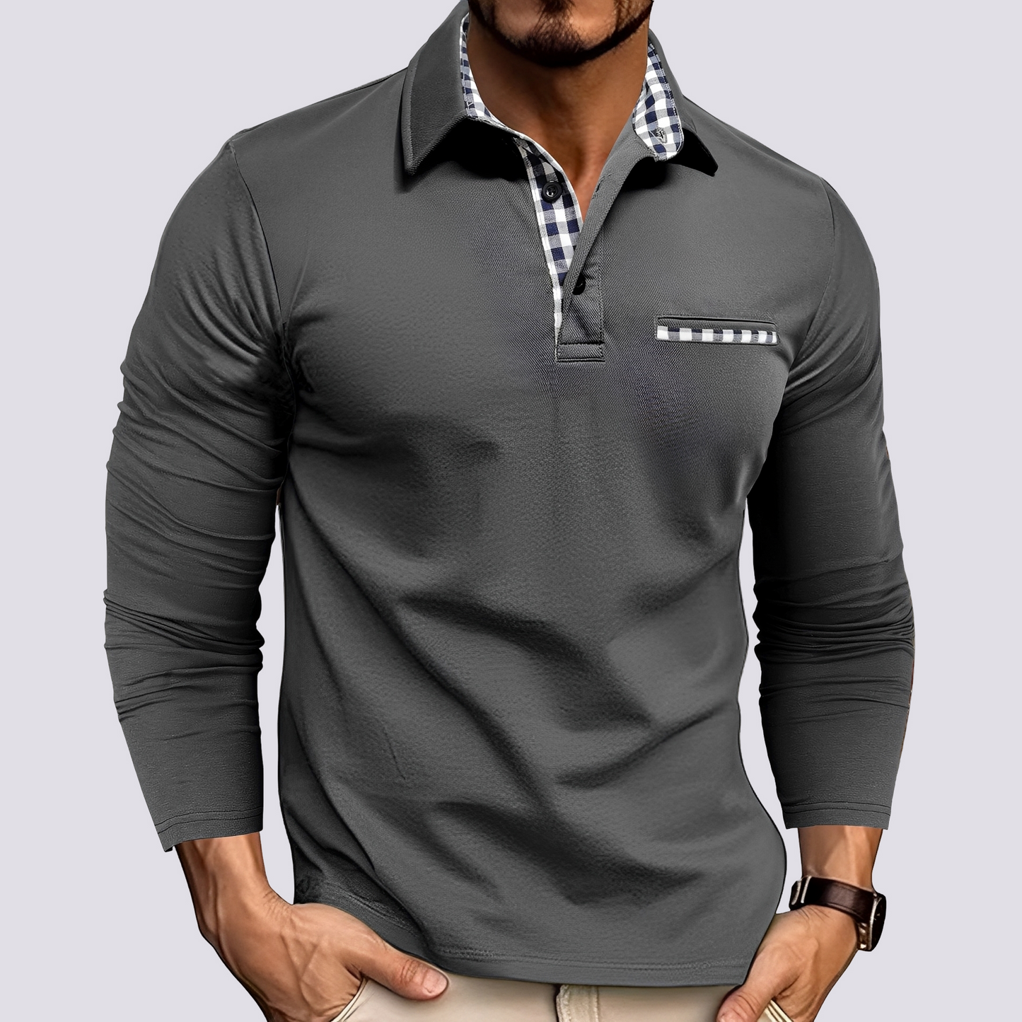 Mark – Poloshirt für Männer – Legeres Langarmshirt