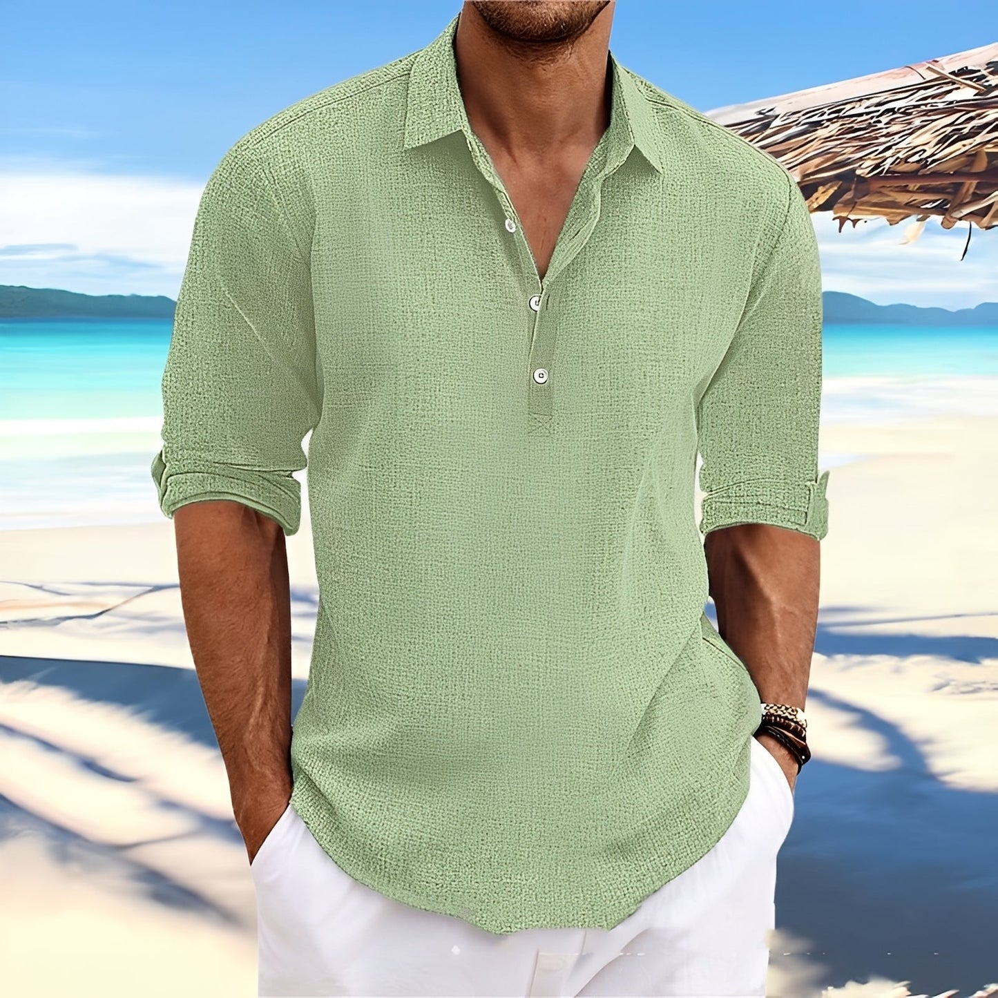 Ricky – Herren-Langarmhemd – ideal für entspannte, warme Tage