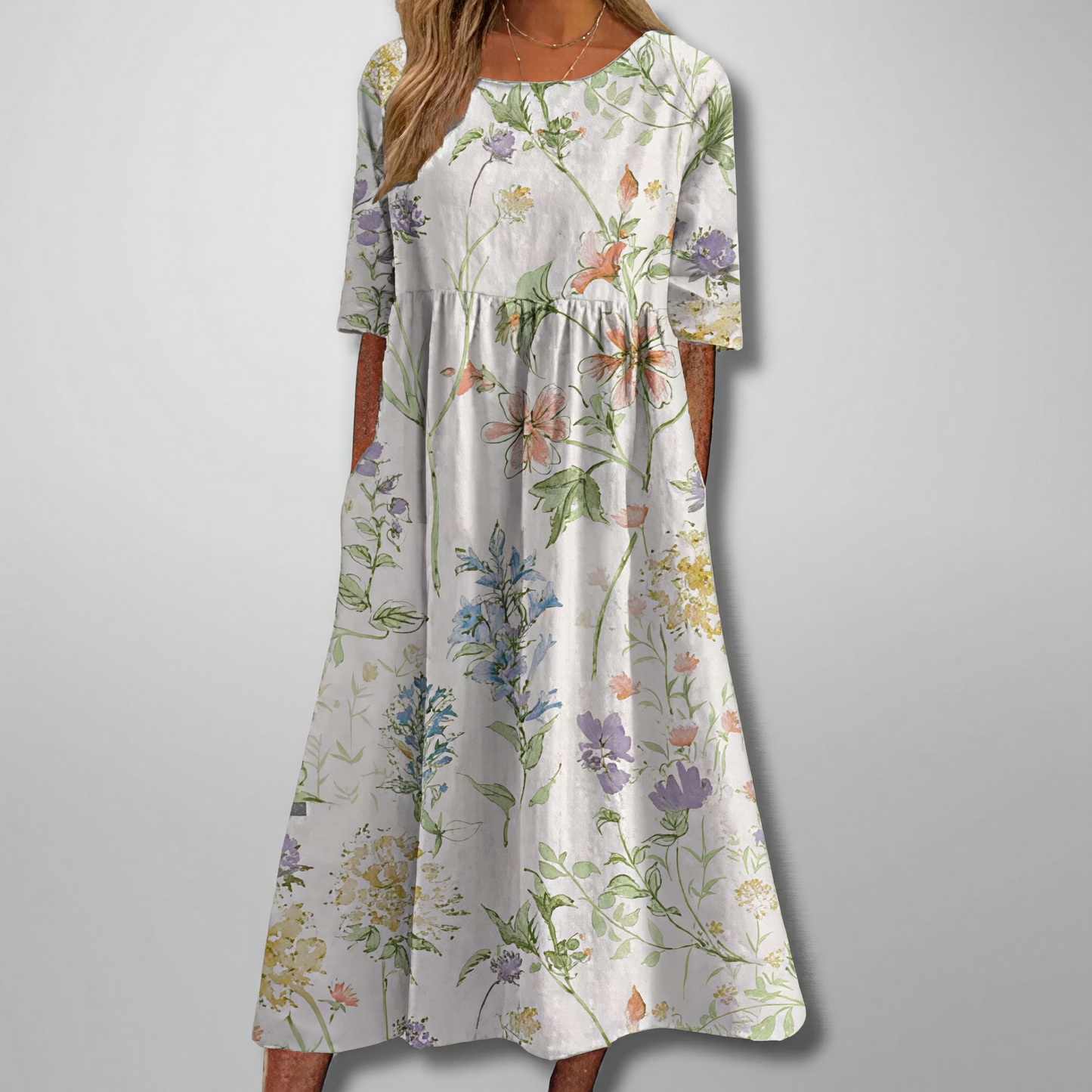 Gail – Florales Damen Maxikleid