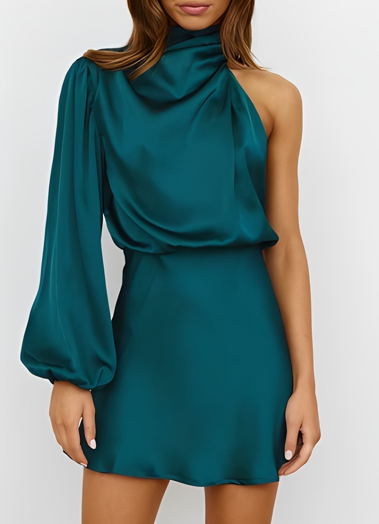 Sammy - Schickes One-Shoulder-Kleid mit langen Ärmeln