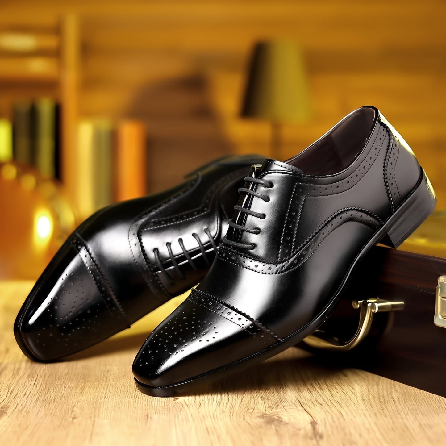 Ronan - Retro-Herrenschuhe mit spitzem Design