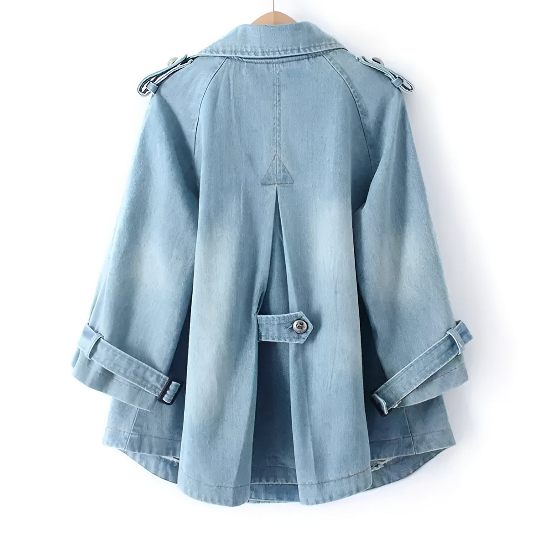 Faye - Modischer Cape-Mantel im Jeans-Look