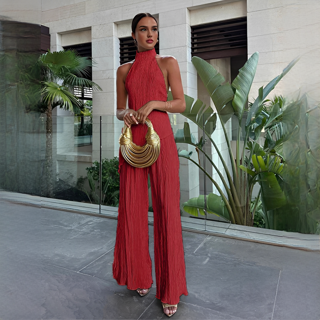 Elvissa - Elegantes Top und Hose mit weitem Bein Set