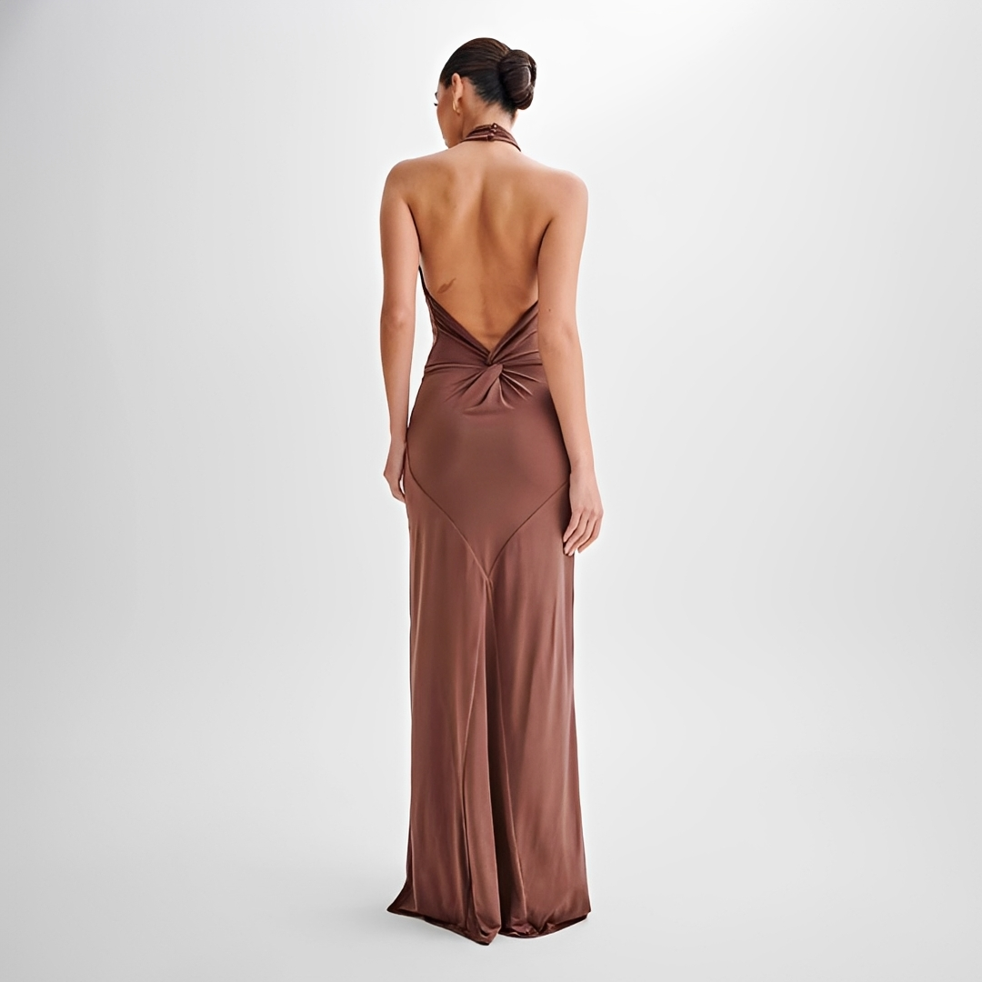 Mabel - Elegantes rückenfreies Maxikleid