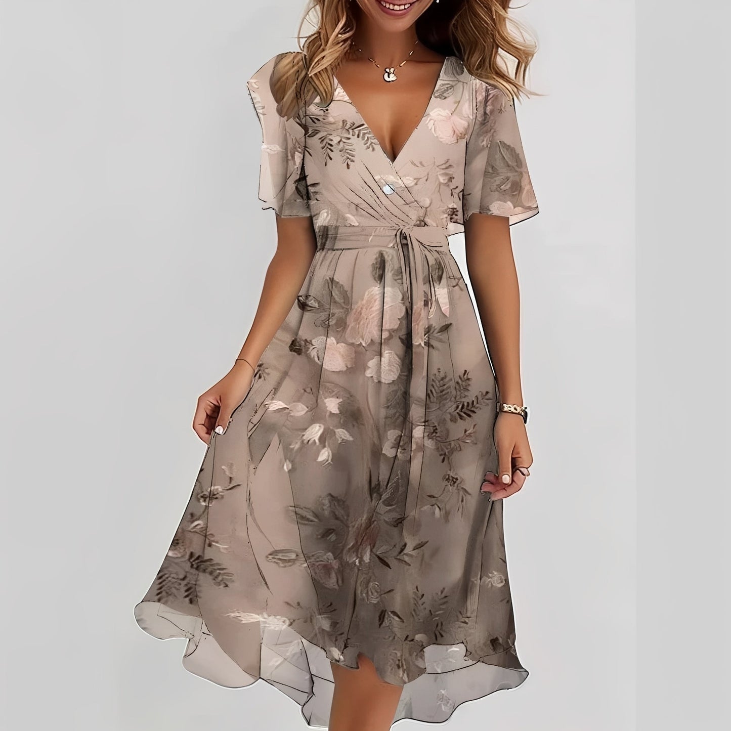 Emelia - Chiffonkleid mit Blumenmuster