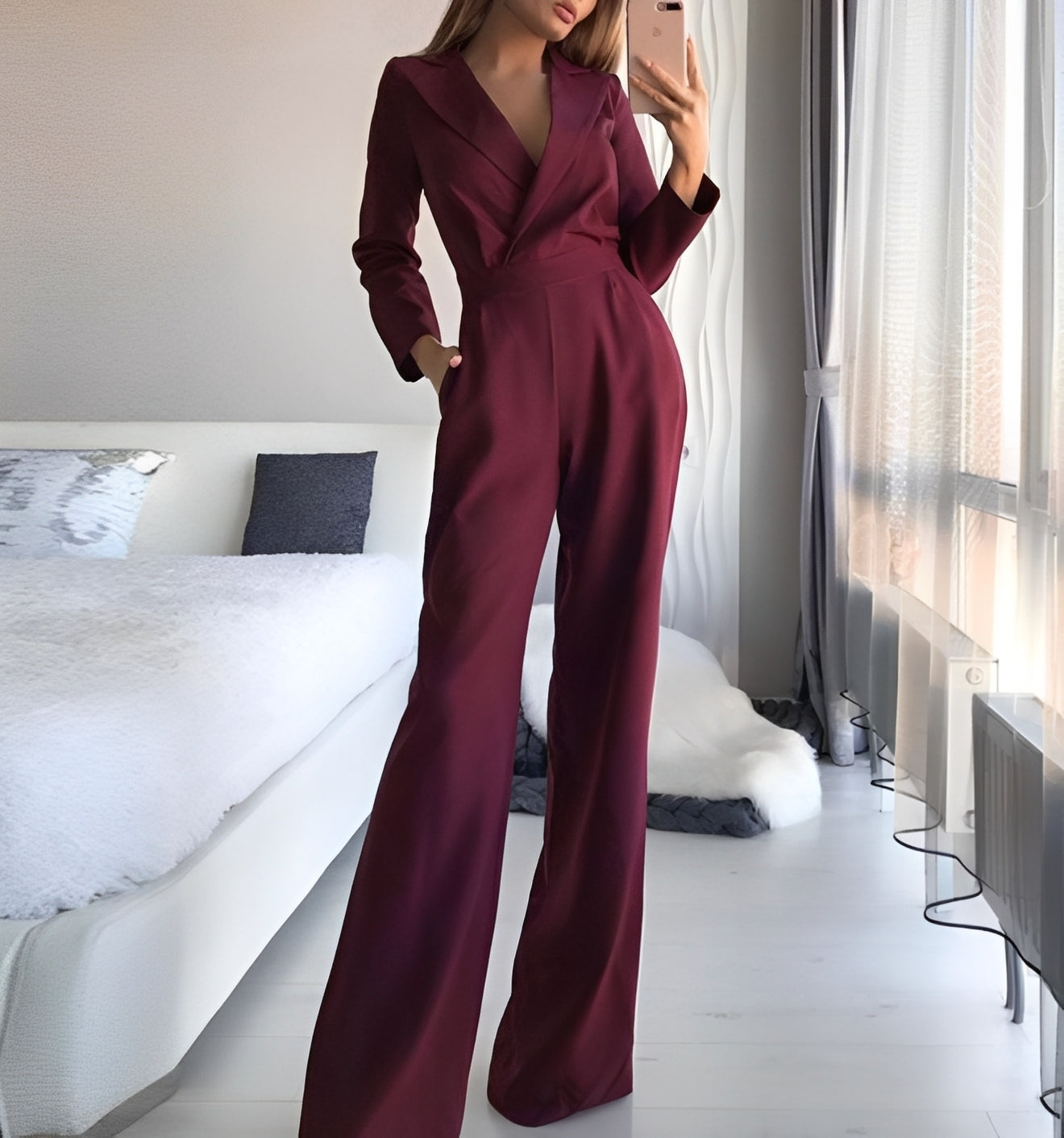 Emilie - Eleganter, langärmeliger Jumpsuit