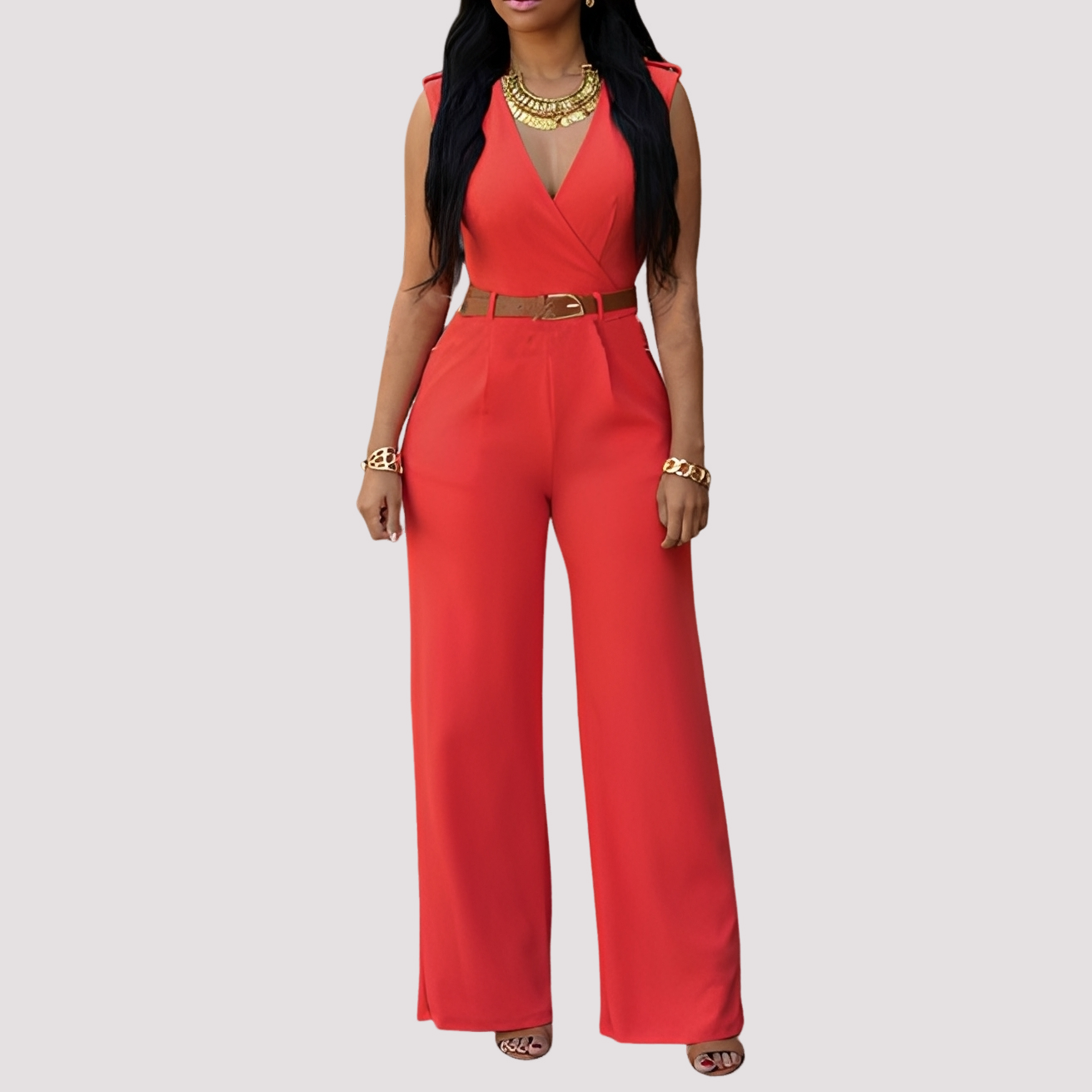 Esther - Stilvoller Damen-Jumpsuit mit Gürtel