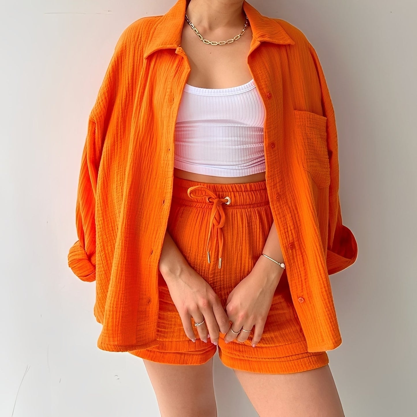 Julia - Komfortables Set mit Reverskragen und Hoher Taille für Damen