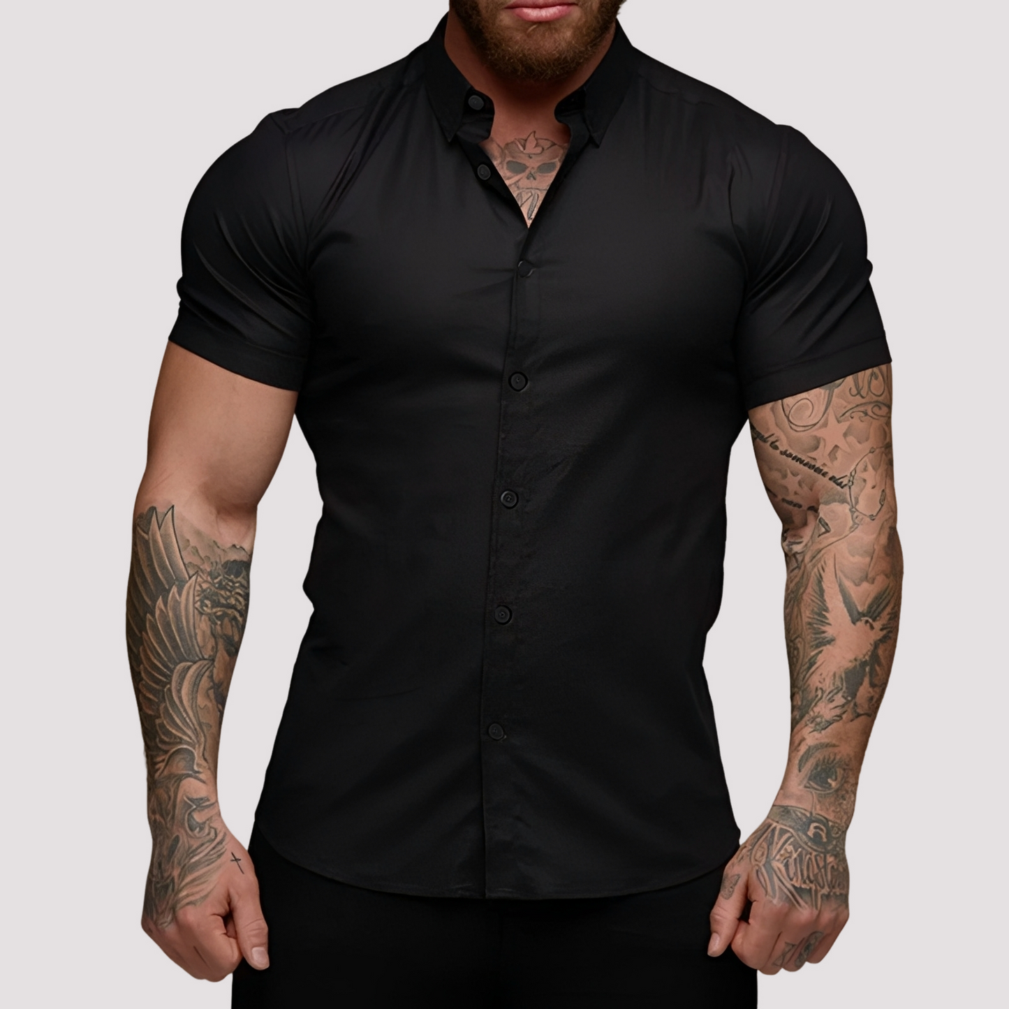 Oscar - Slim-Fit Herrenhemd mit kurzen Ärmeln