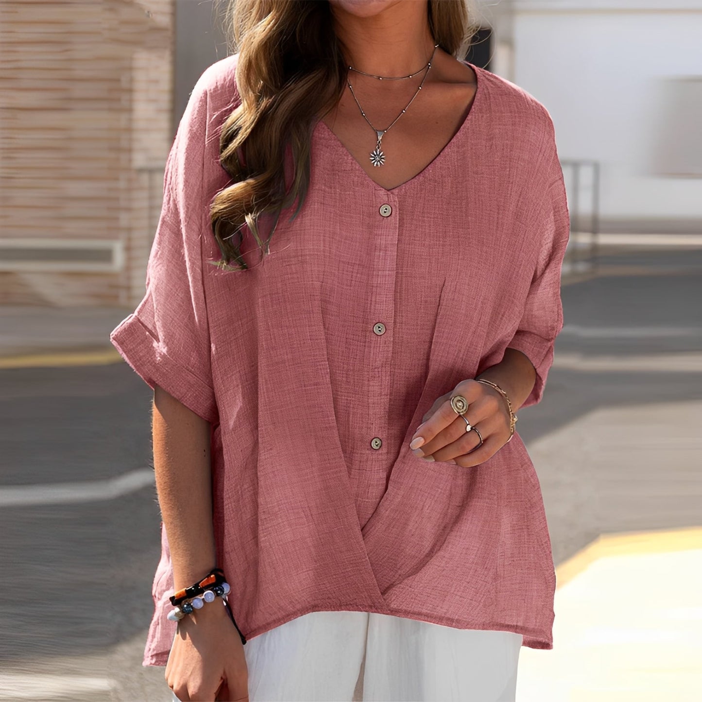 Tiffany - Leger und locker geschnittene Damenbluse