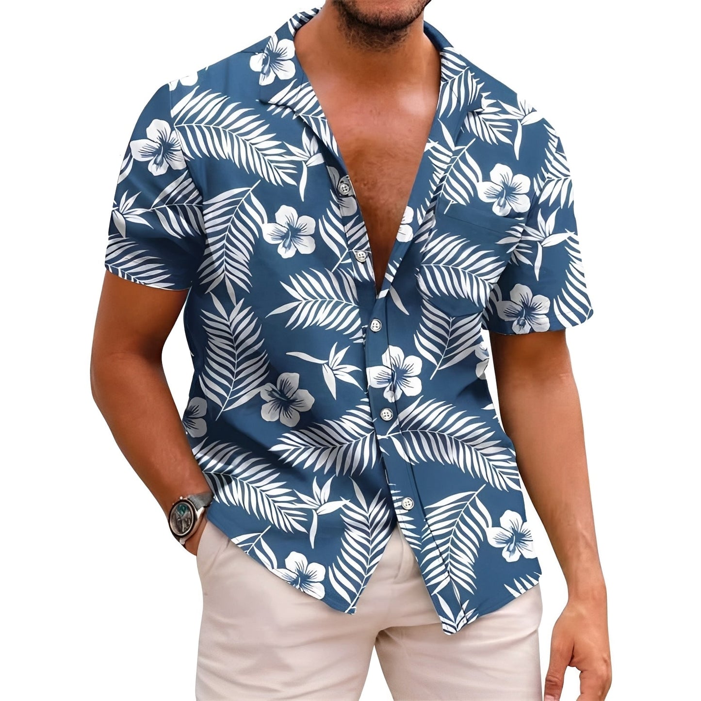 Harry - Elegantes Herrenhemd mit tropischem Design