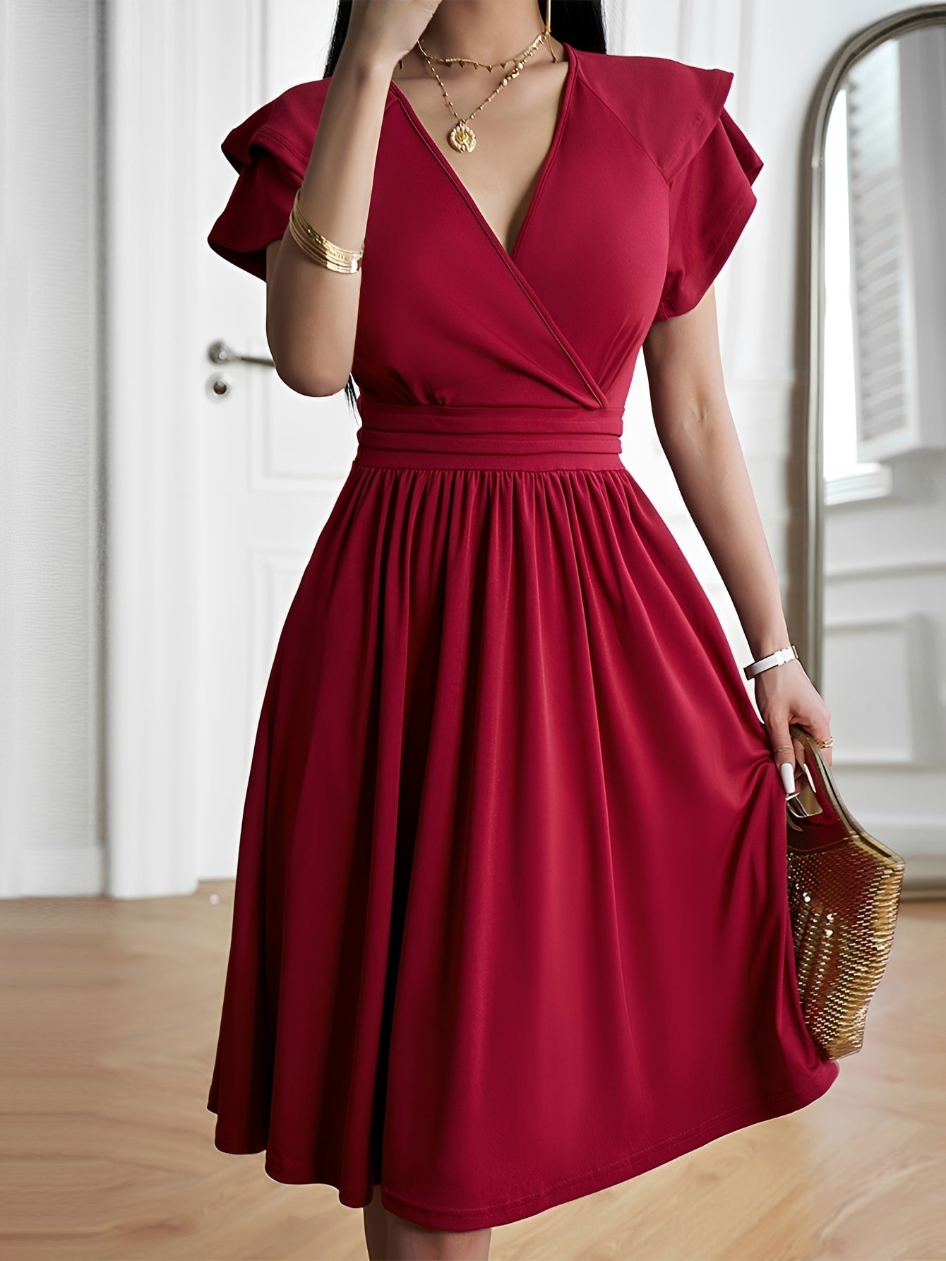 Laura - Stilvolles V-Ausschnitt-Kleid für Damen